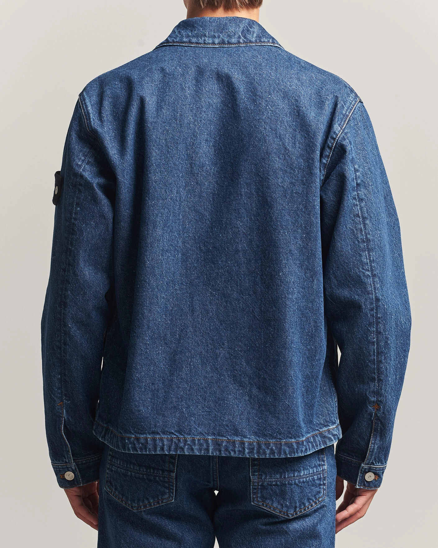 Herr | Jackor | Stone Island | Indigo Denim Coach Jacket Blue Medium Wash