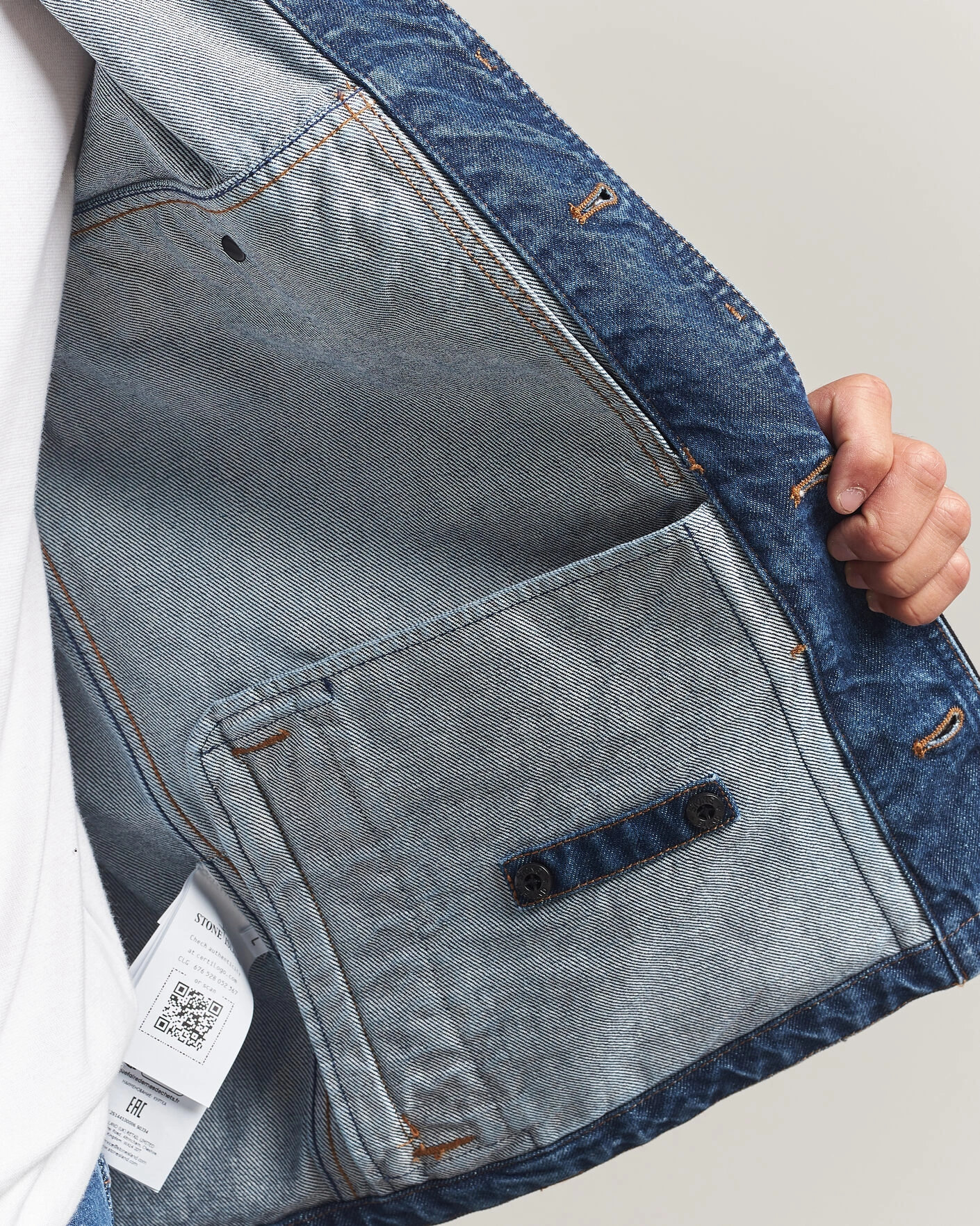 Herr | Jackor | Stone Island | Indigo Denim Coach Jacket Blue Medium Wash