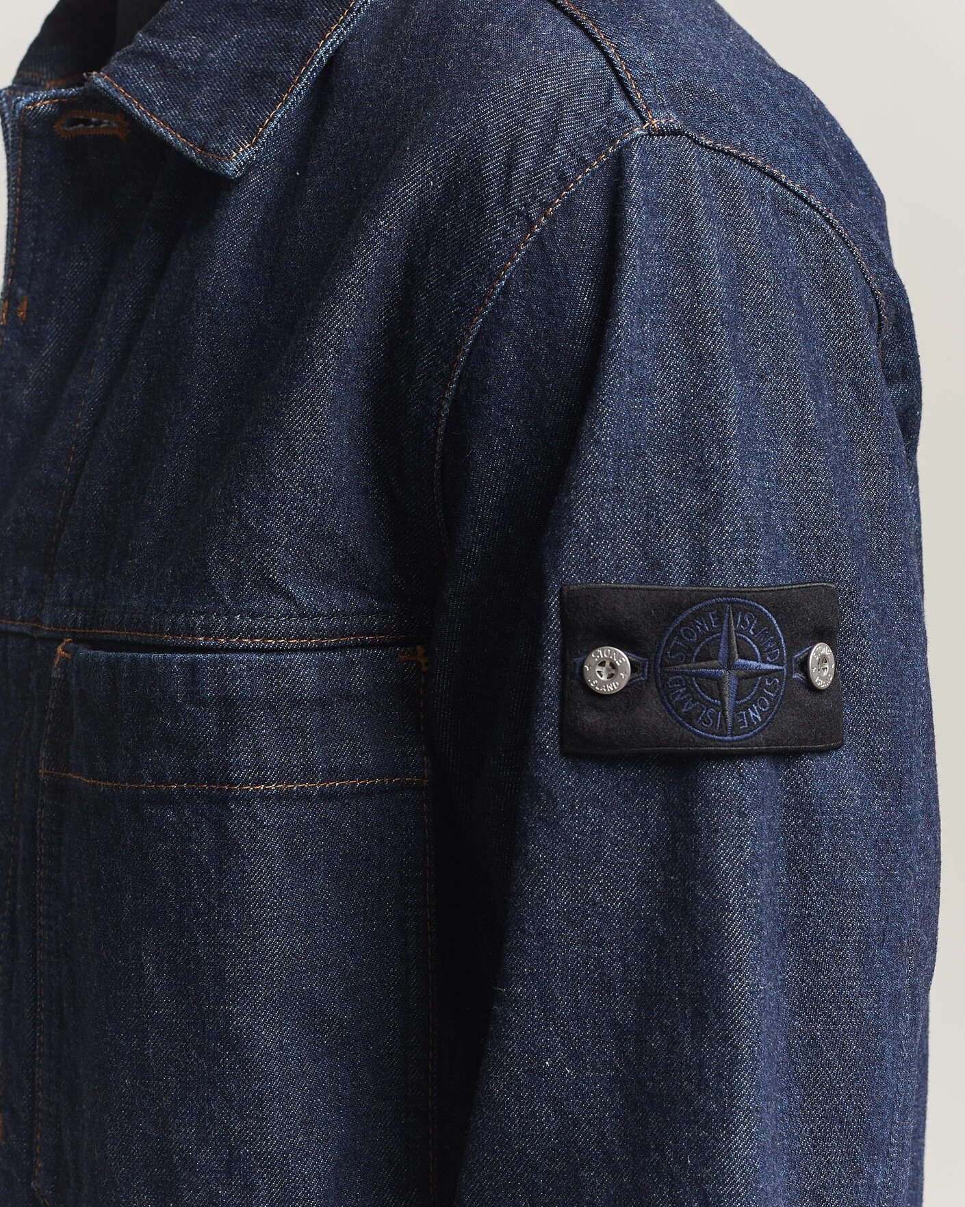 Herr | Jackor | Stone Island | Indigo Denim Coach Jacket Blue Rinse