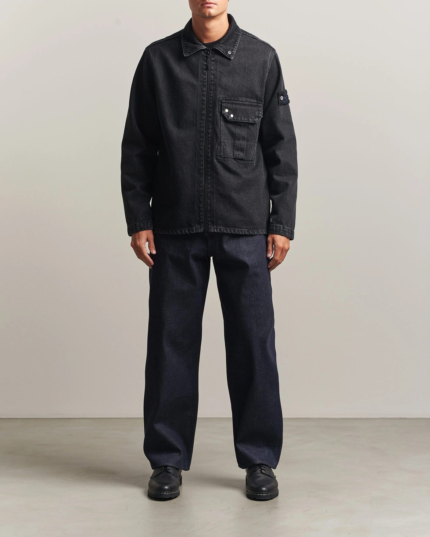 Herr | Skjortor | Stone Island | Denim Overshirt Black Medium Wash
