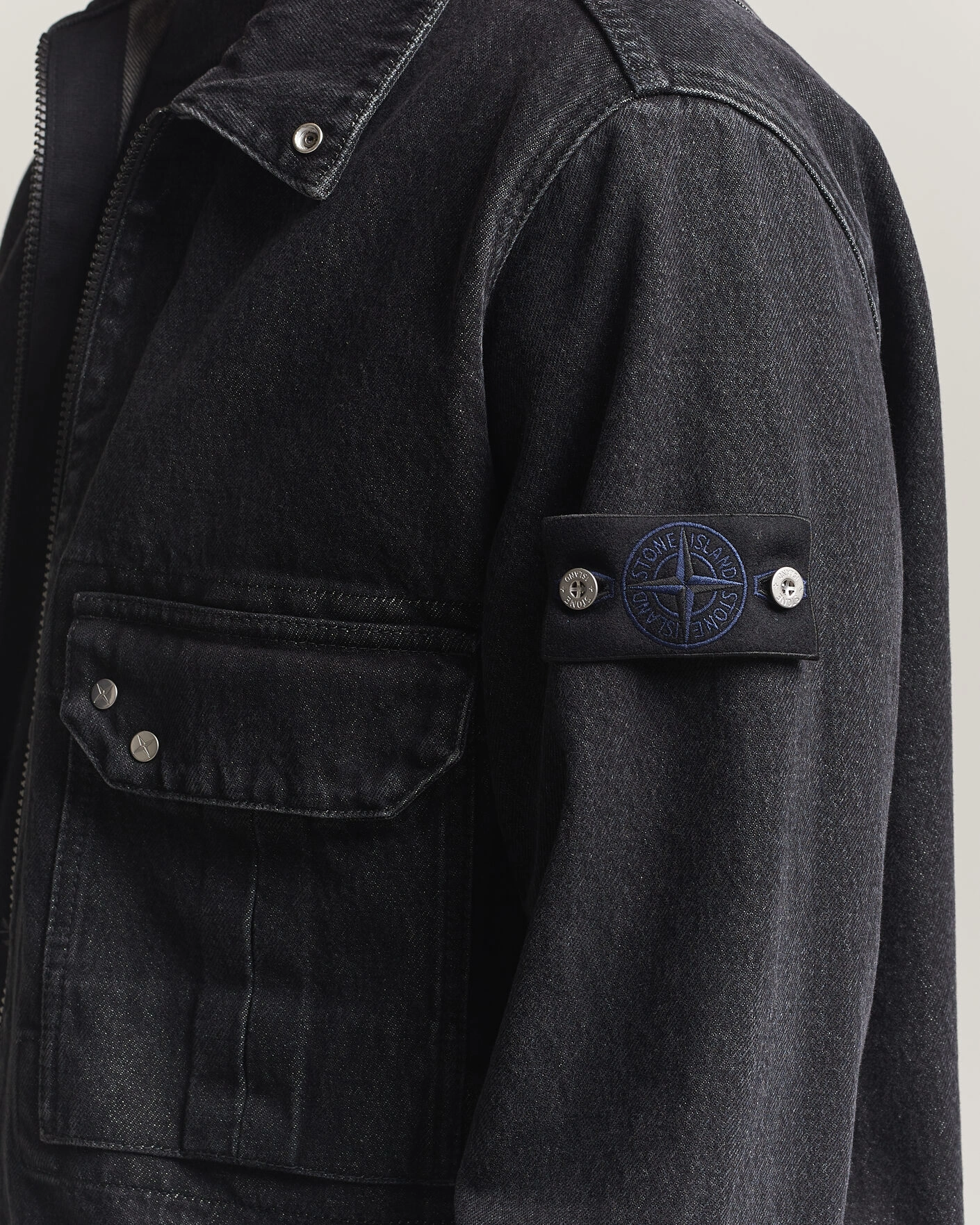 Herr | Skjortor | Stone Island | Denim Overshirt Black Medium Wash