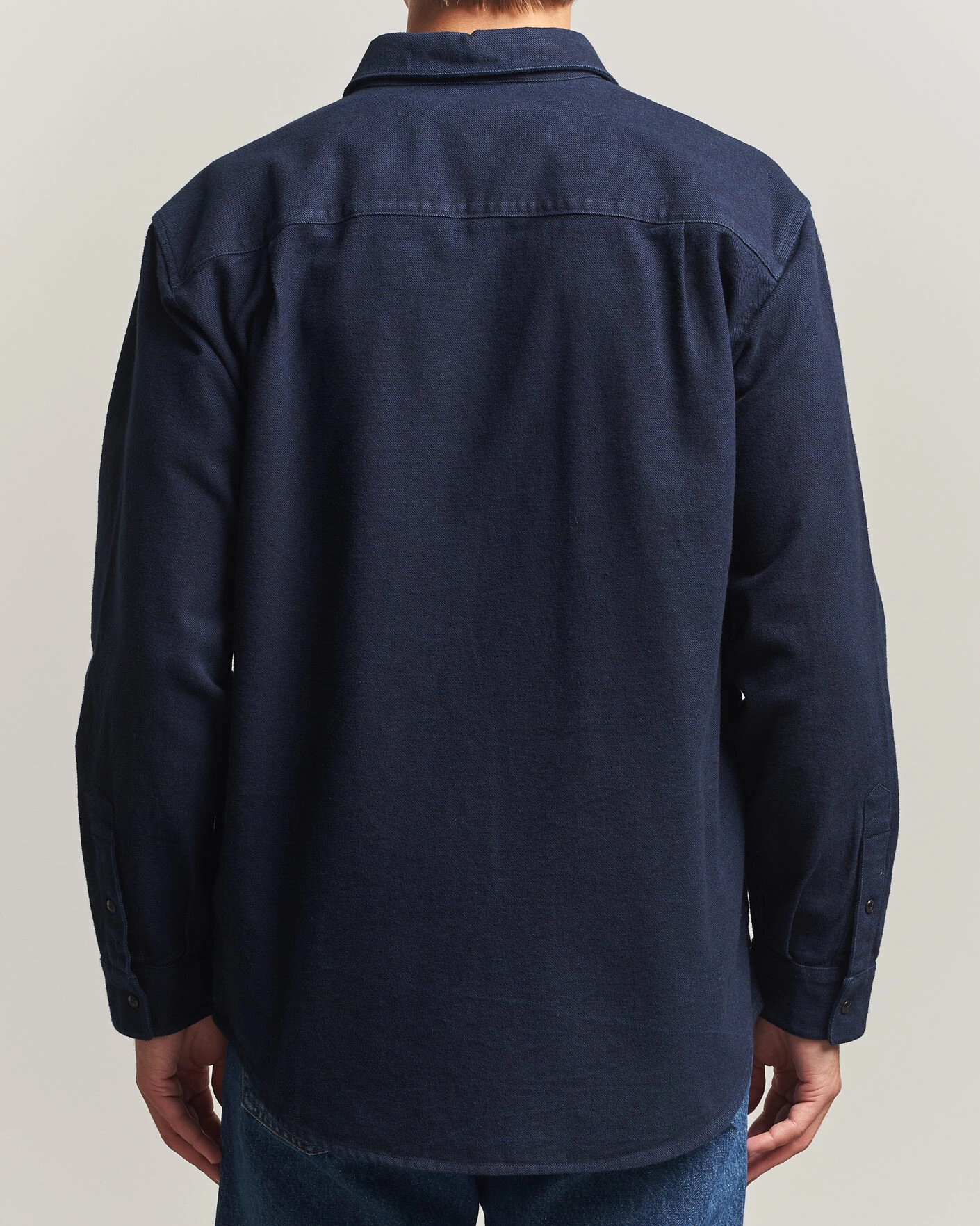 Herr | Skjortor | Stone Island | Organic Cotton Flannel Denim Shirt Indigo