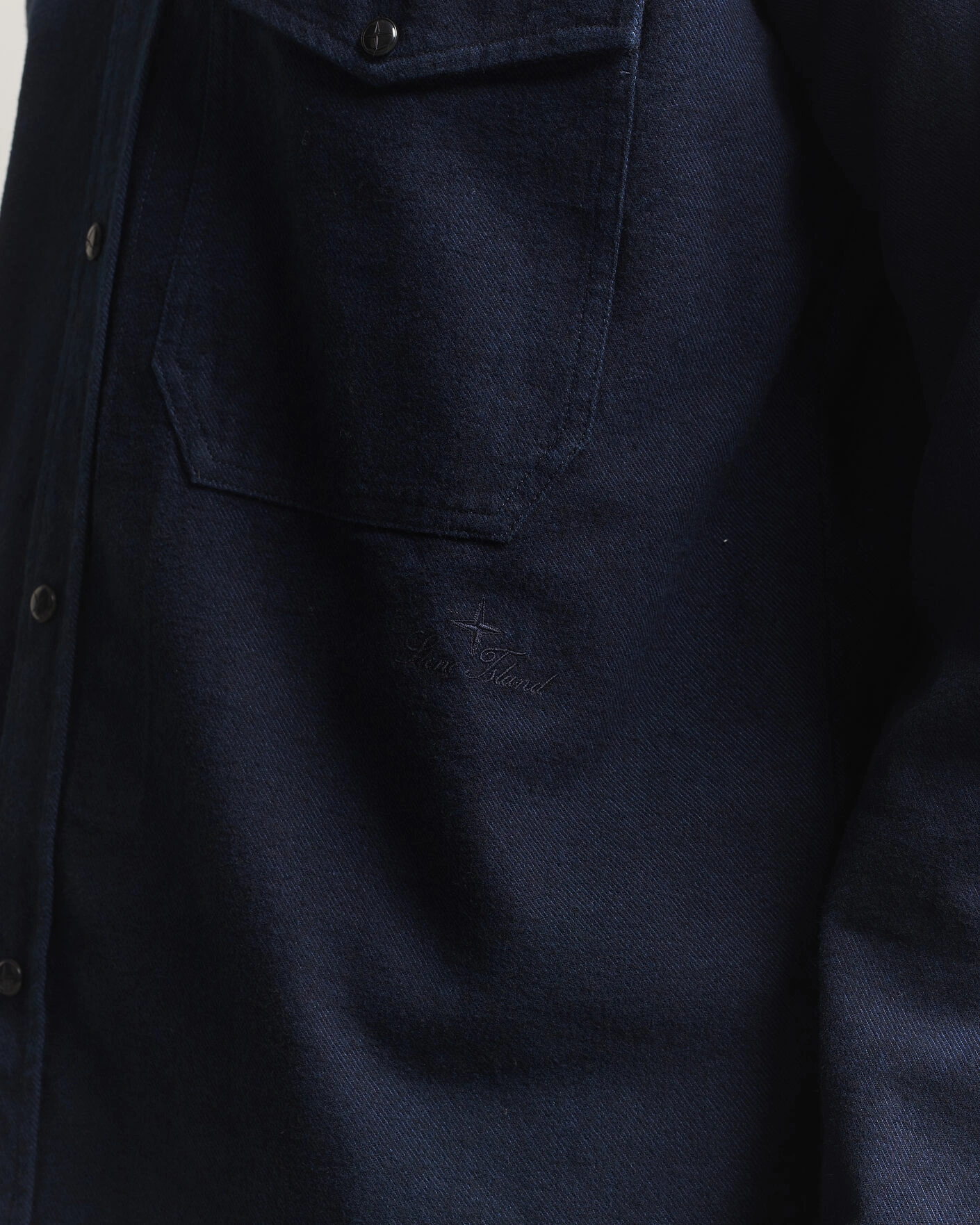 Herr | Skjortor | Stone Island | Organic Cotton Flannel Denim Shirt Indigo