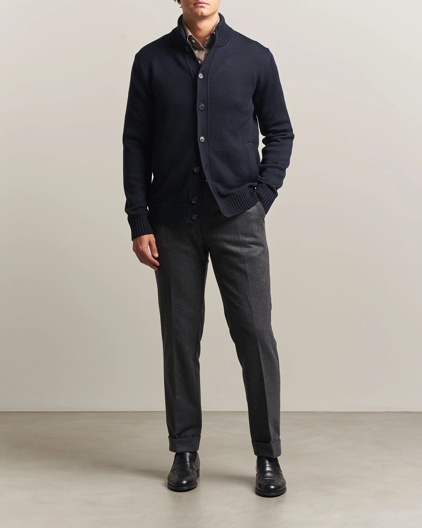 Herr | Tröjor | Zanone | Virgin Merino Wool Chioto Navy