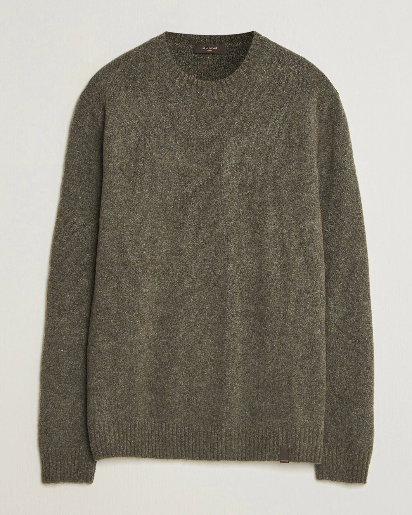 Herr | Tröjor | Zanone | Wool Boucle Crew Neck Forest Green