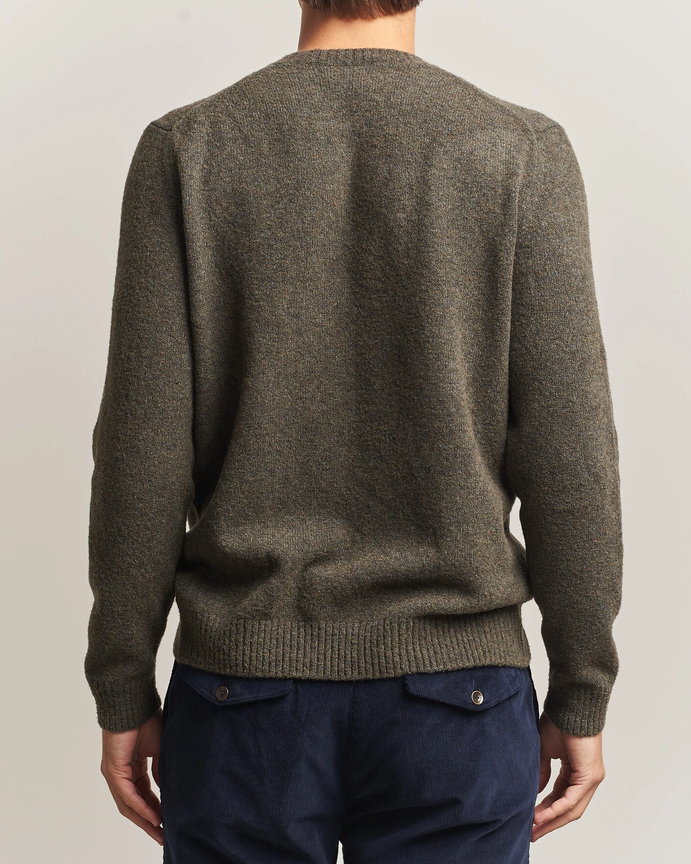 Herr | Tröjor | Zanone | Wool Boucle Crew Neck Forest Green