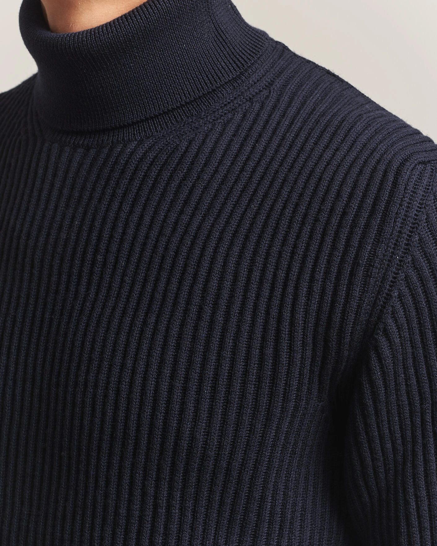 Herr | Tröjor | Zanone | Fishermans Rib Rollneck Navy