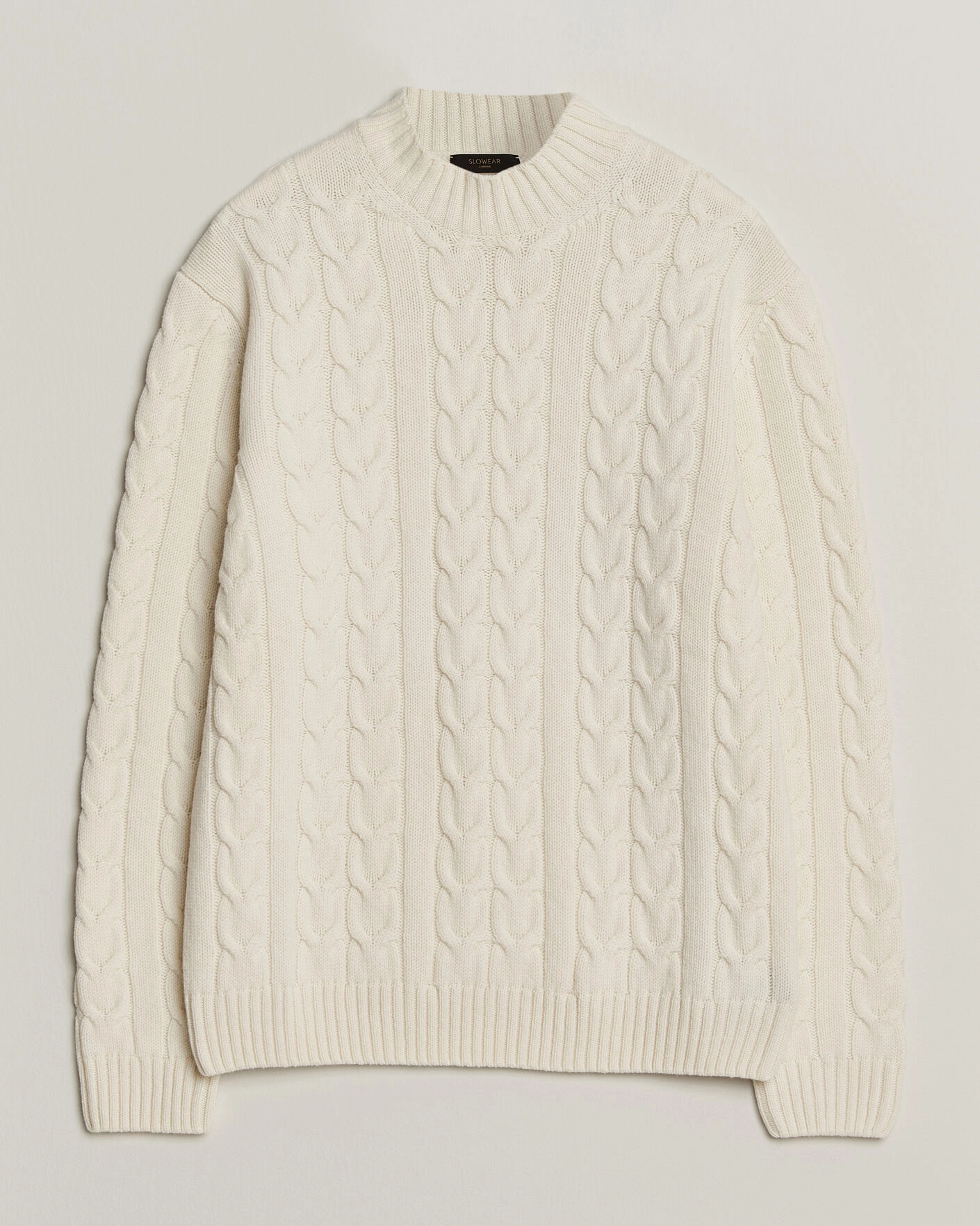 Herr | Tröjor | Zanone | Double Cable Crew Neck Latte