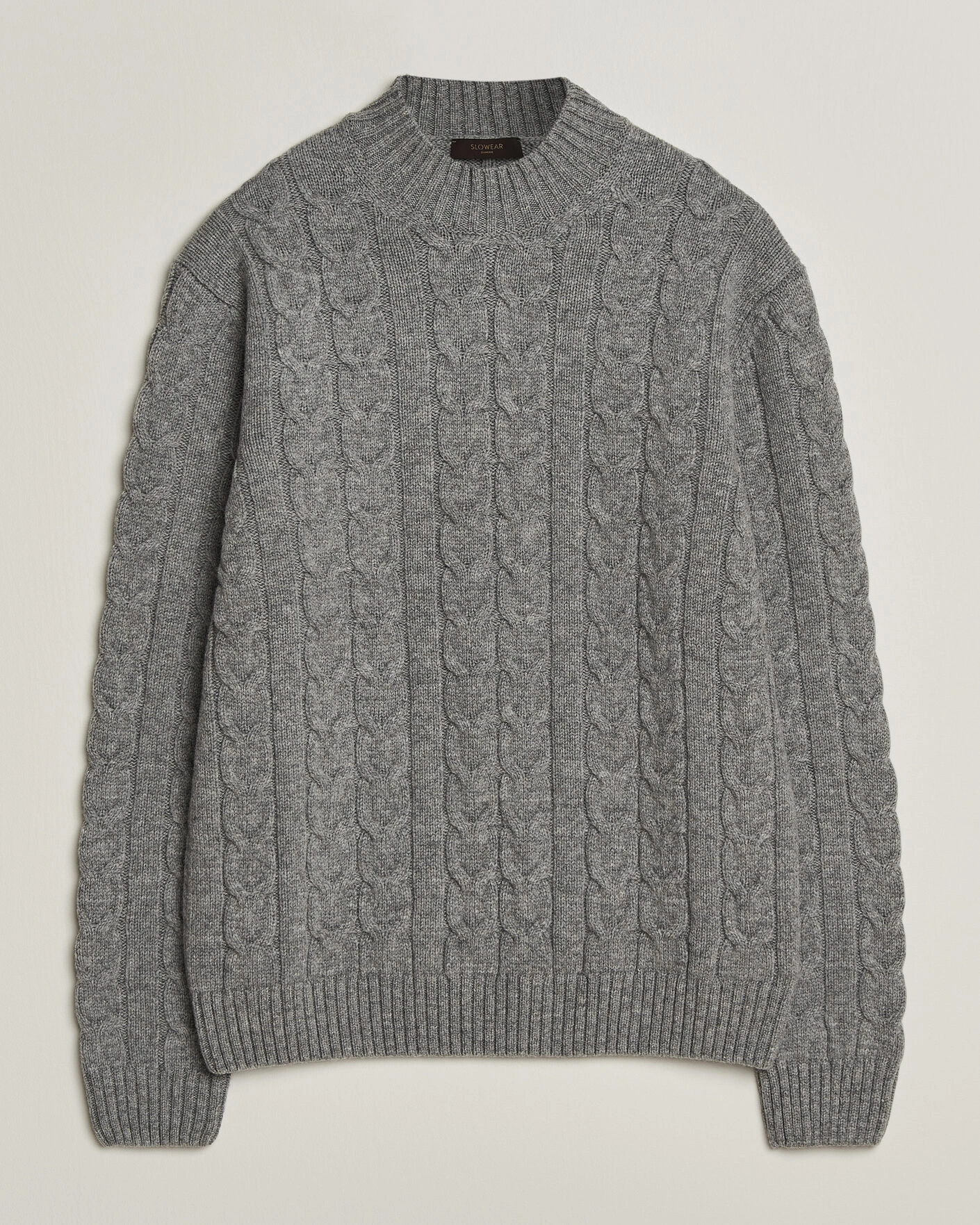 Herr | Tröjor | Zanone | Double Cable Crew Neck Grey Melange