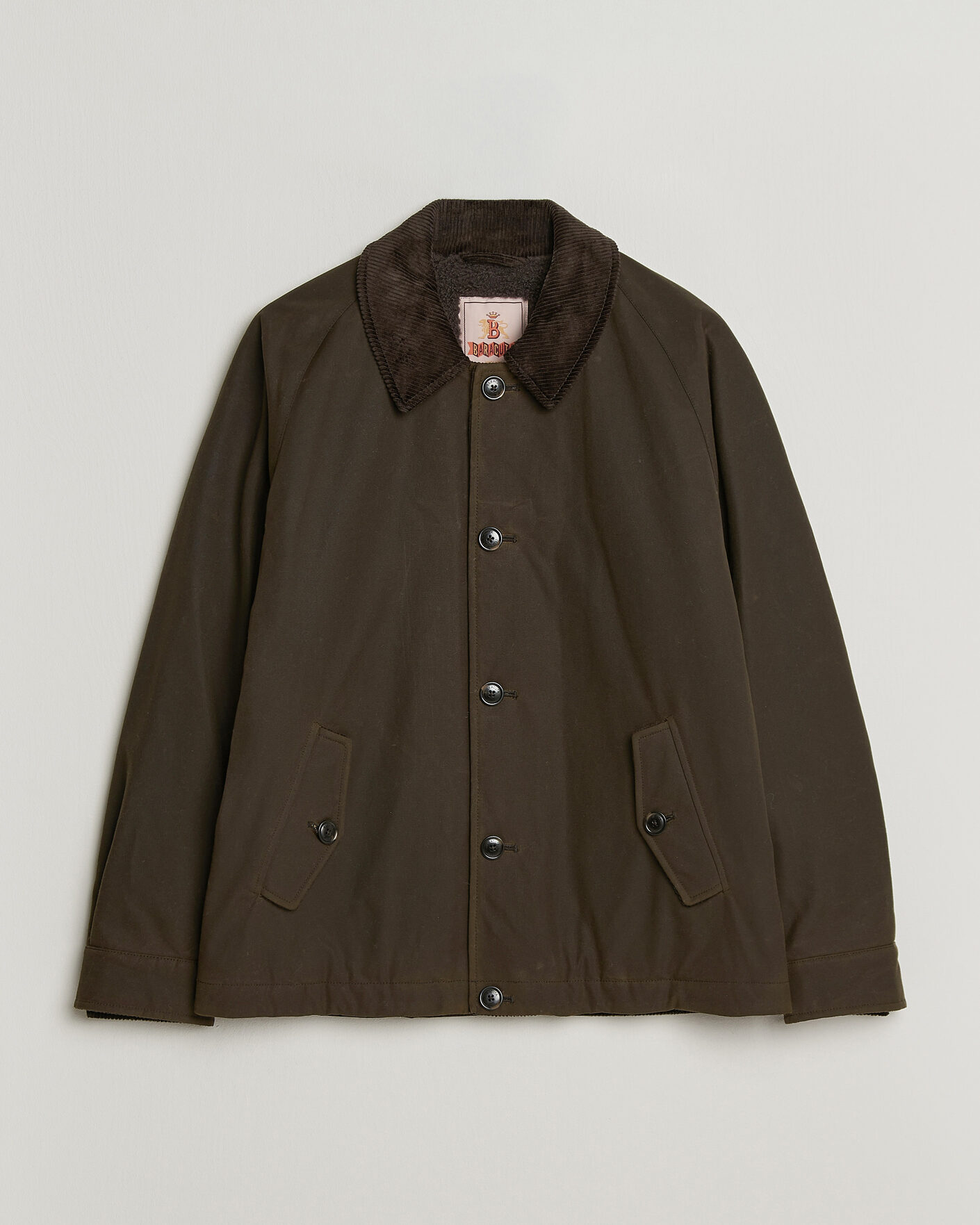 Herr | Jackor | Baracuta | Waxed Sherling Lined Deck Jacket Deep Moss