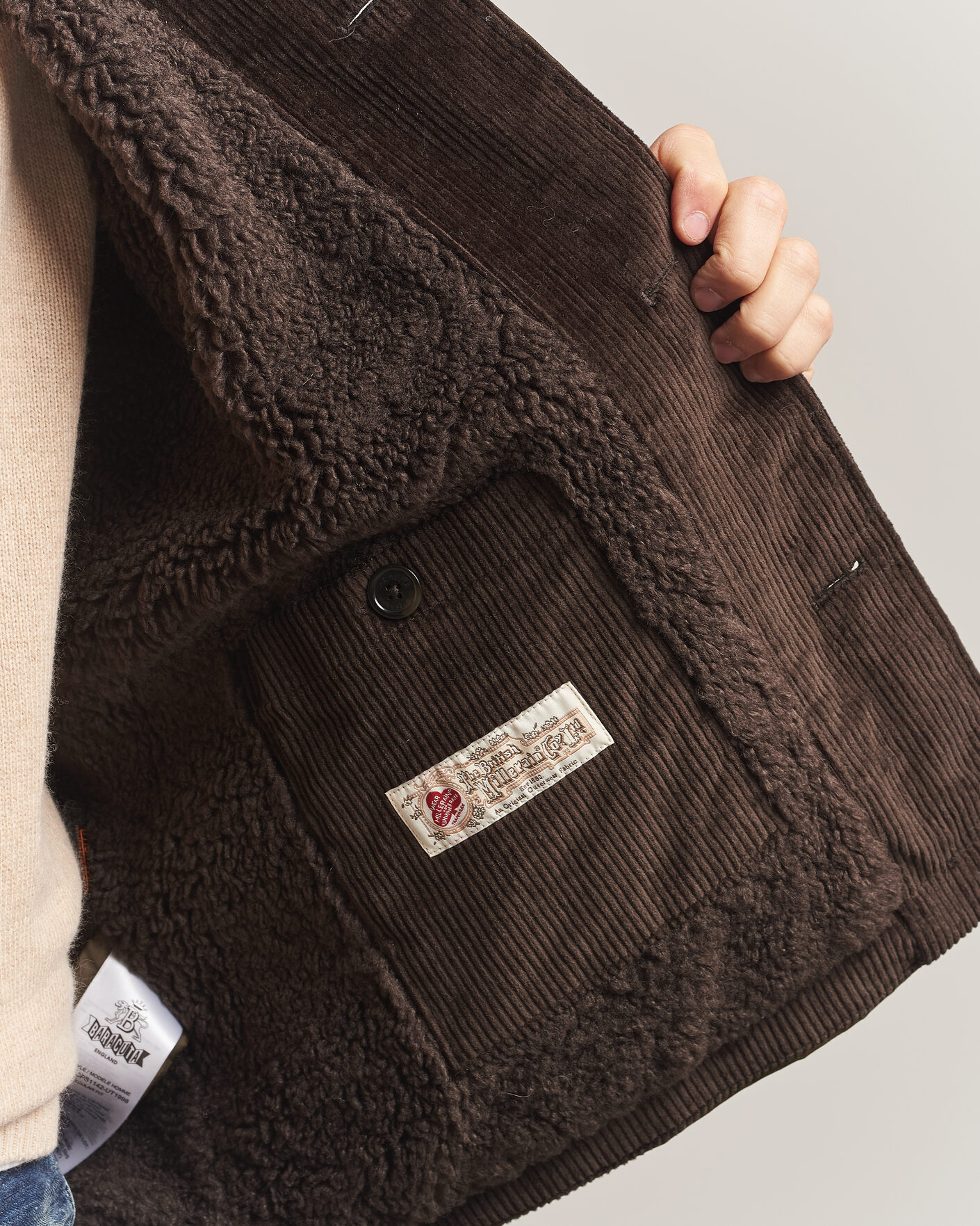 Herr | Jackor | Baracuta | Waxed Sherling Lined Deck Jacket Deep Moss