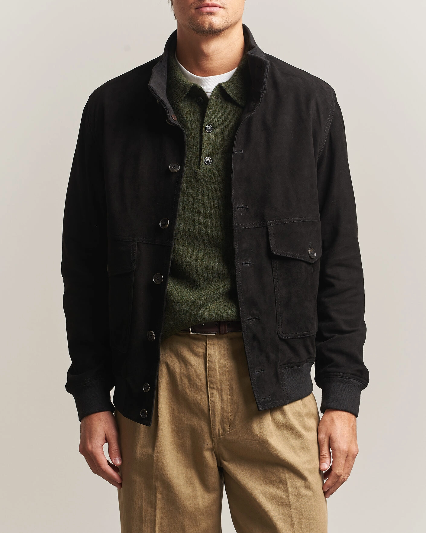Herr | Jackor | Baracuta | Suede Blouson Jacket Black