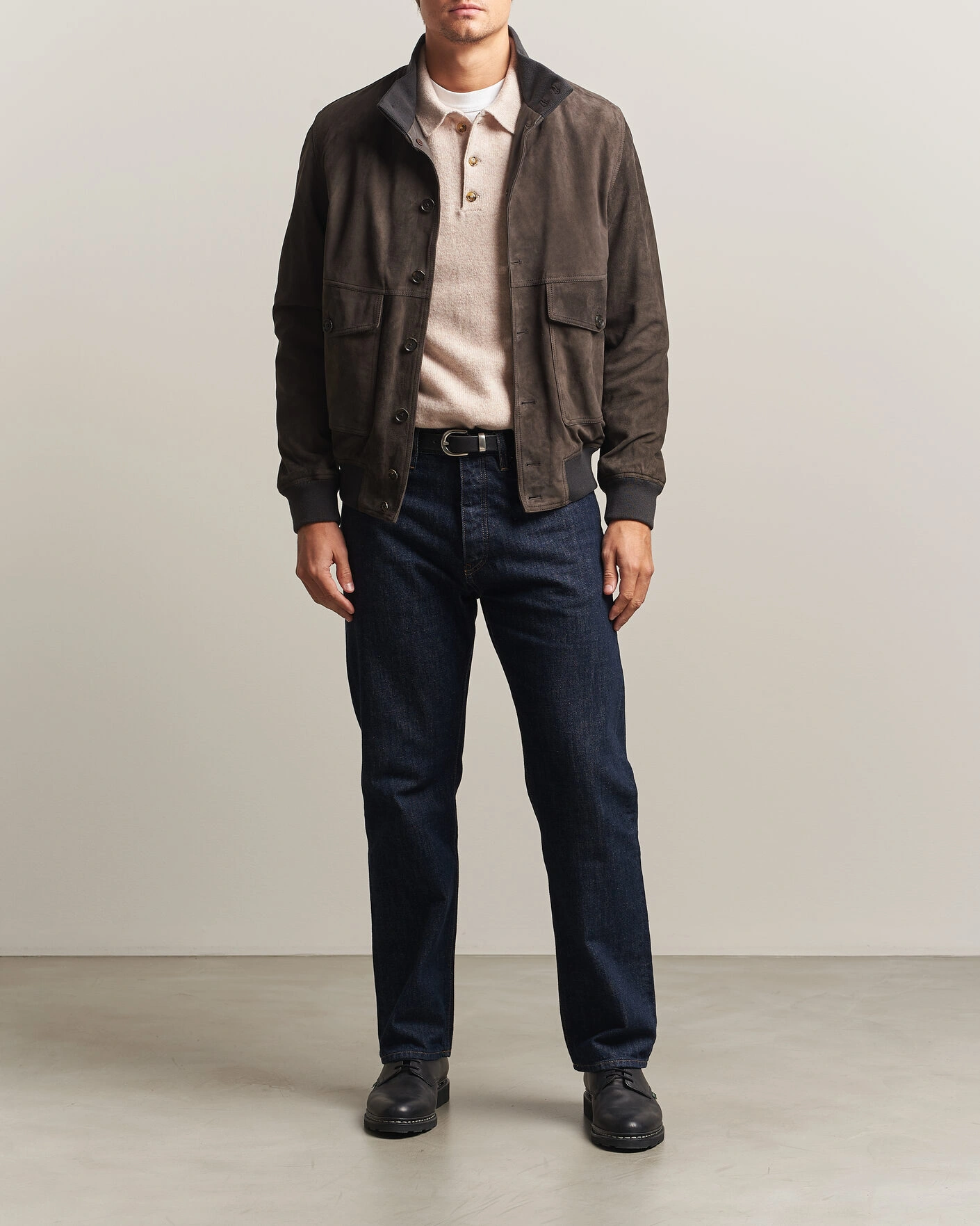 Herr | Jackor | Baracuta | Suede Blouson Jacket December Sky