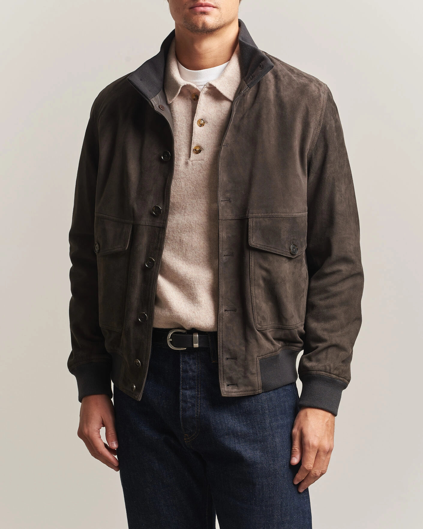 Herr | Jackor | Baracuta | Suede Blouson Jacket December Sky