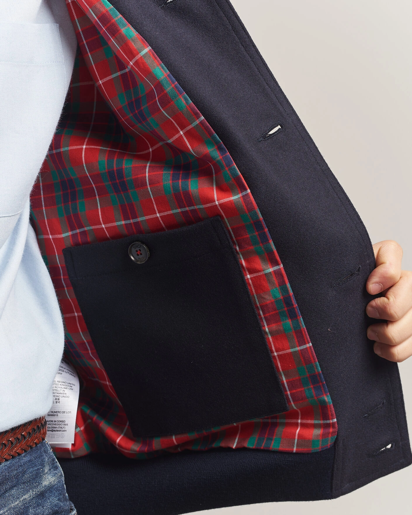 Herr | Jackor | Baracuta | Melton Wool Blouson Jacket Deep Blue