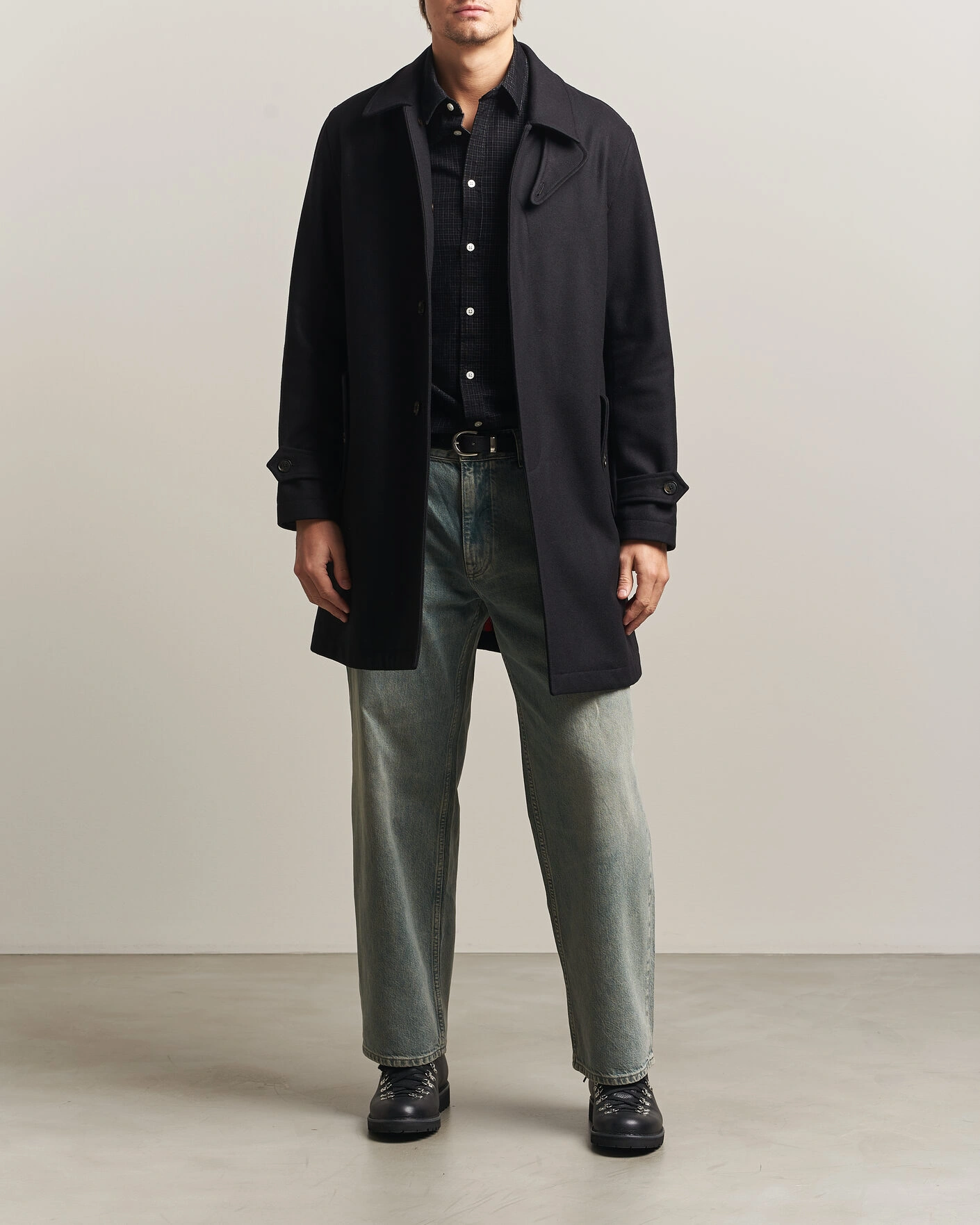 Herr | Jackor | Baracuta | G10 Melton Wool Coat Black