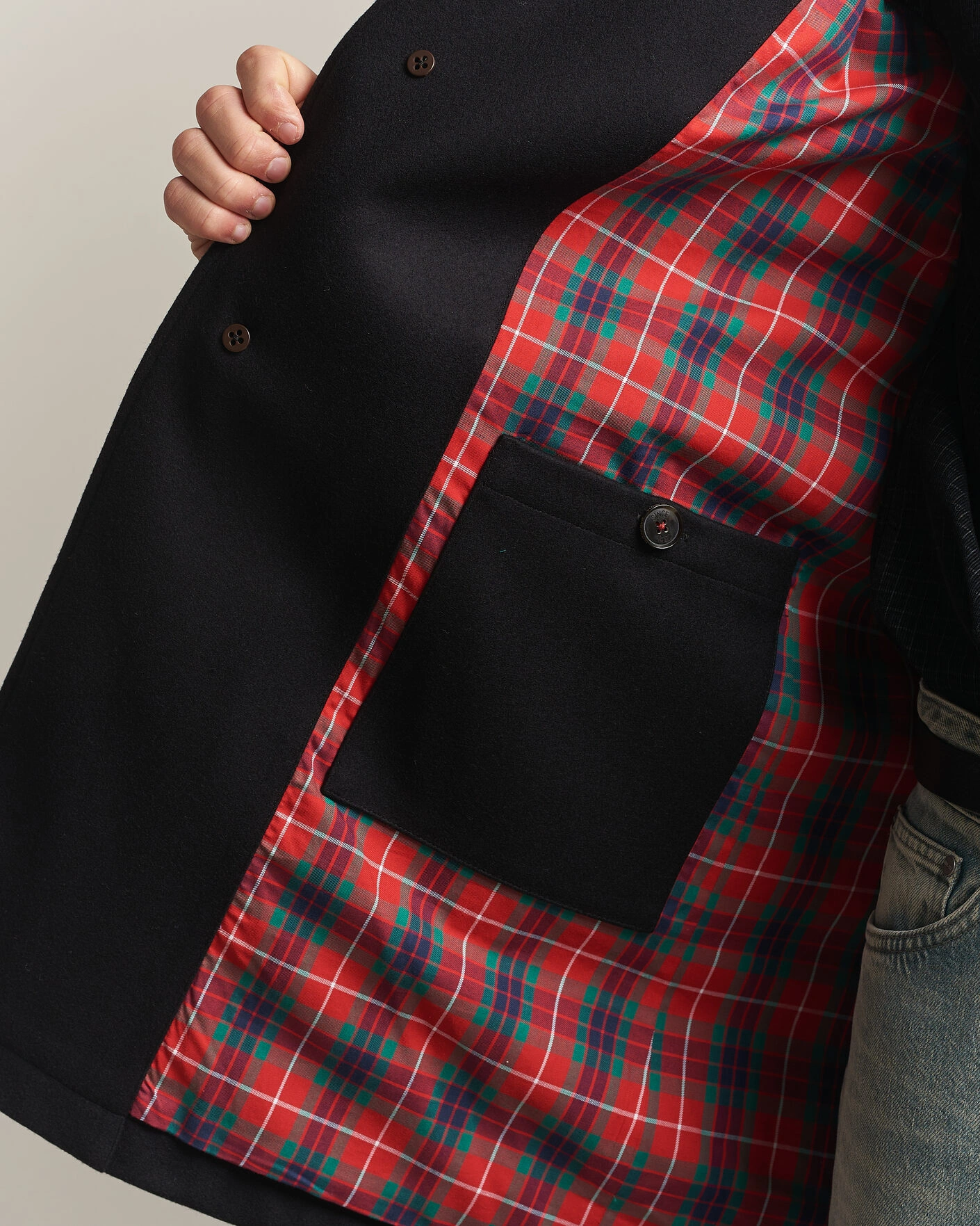 Herr | Jackor | Baracuta | G10 Melton Wool Coat Black