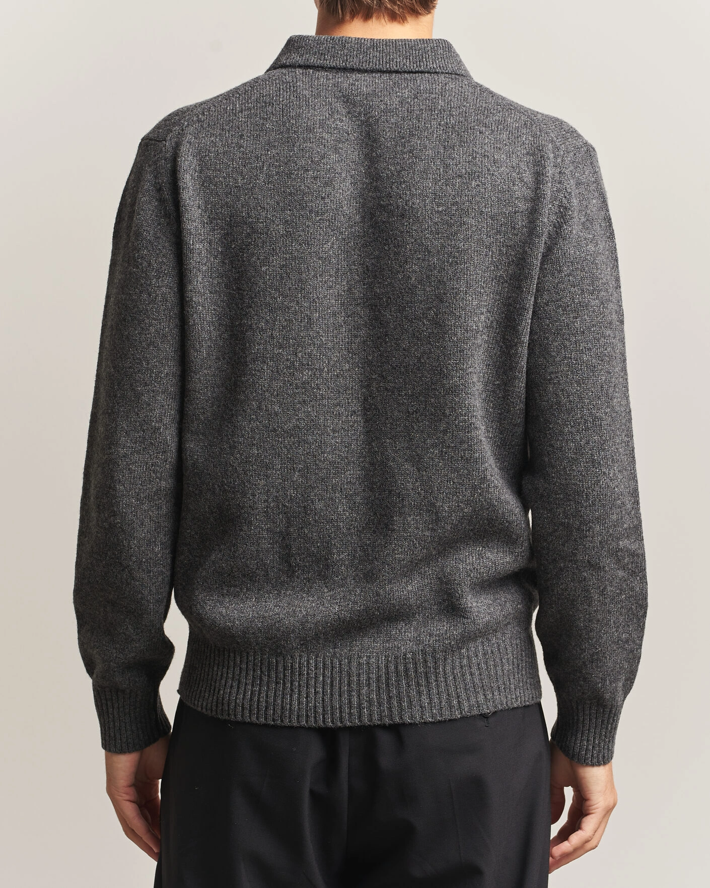Herr | Tröjor | Baracuta | Shetland Polo Mid Grey