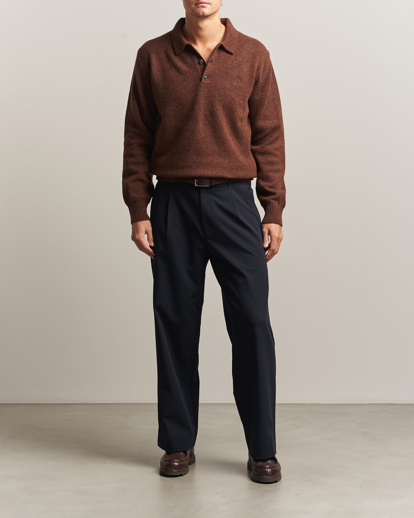 Herr | Tröjor | Baracuta | Shetland Polo Slate Black