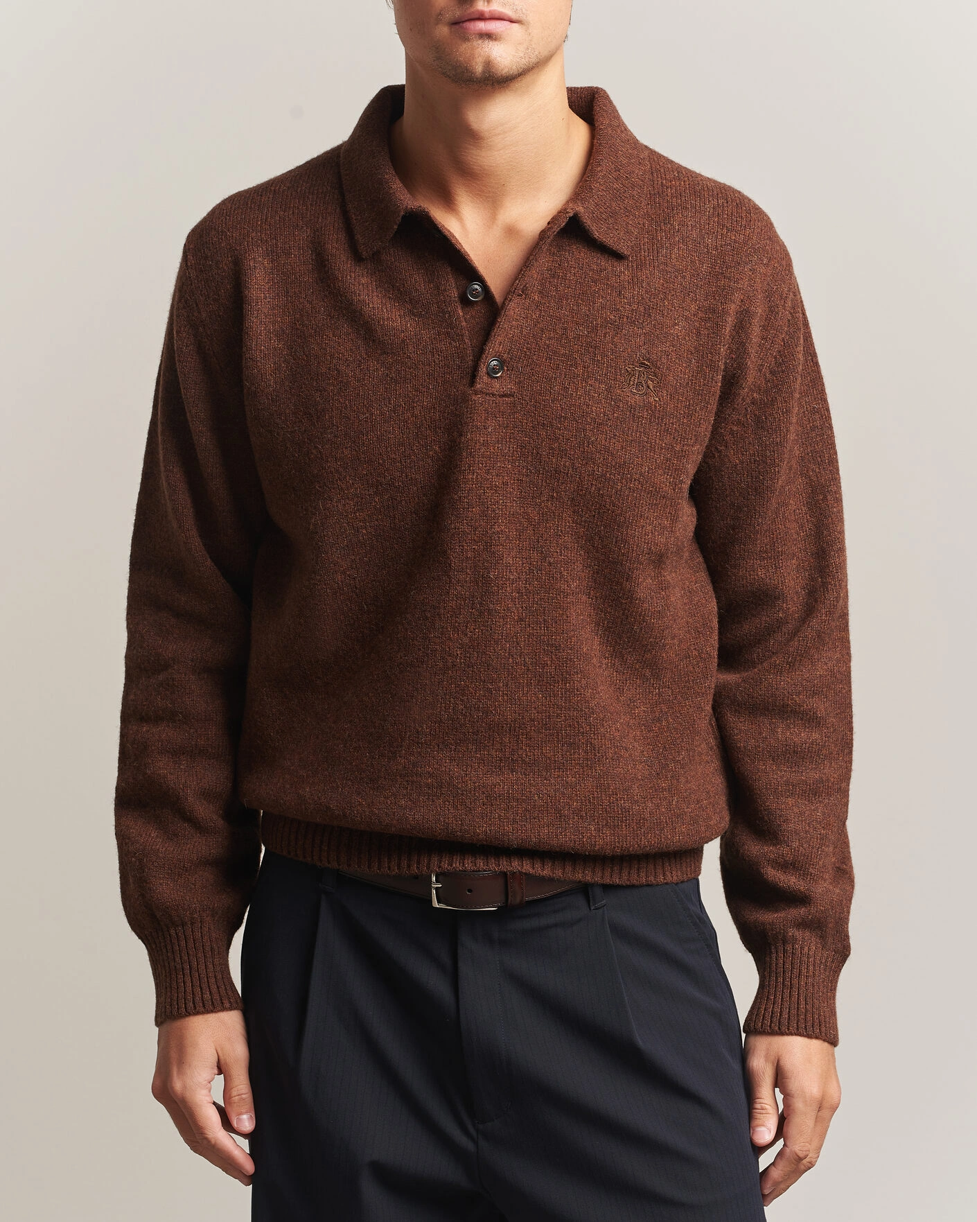Herr | Tröjor | Baracuta | Shetland Polo Slate Black