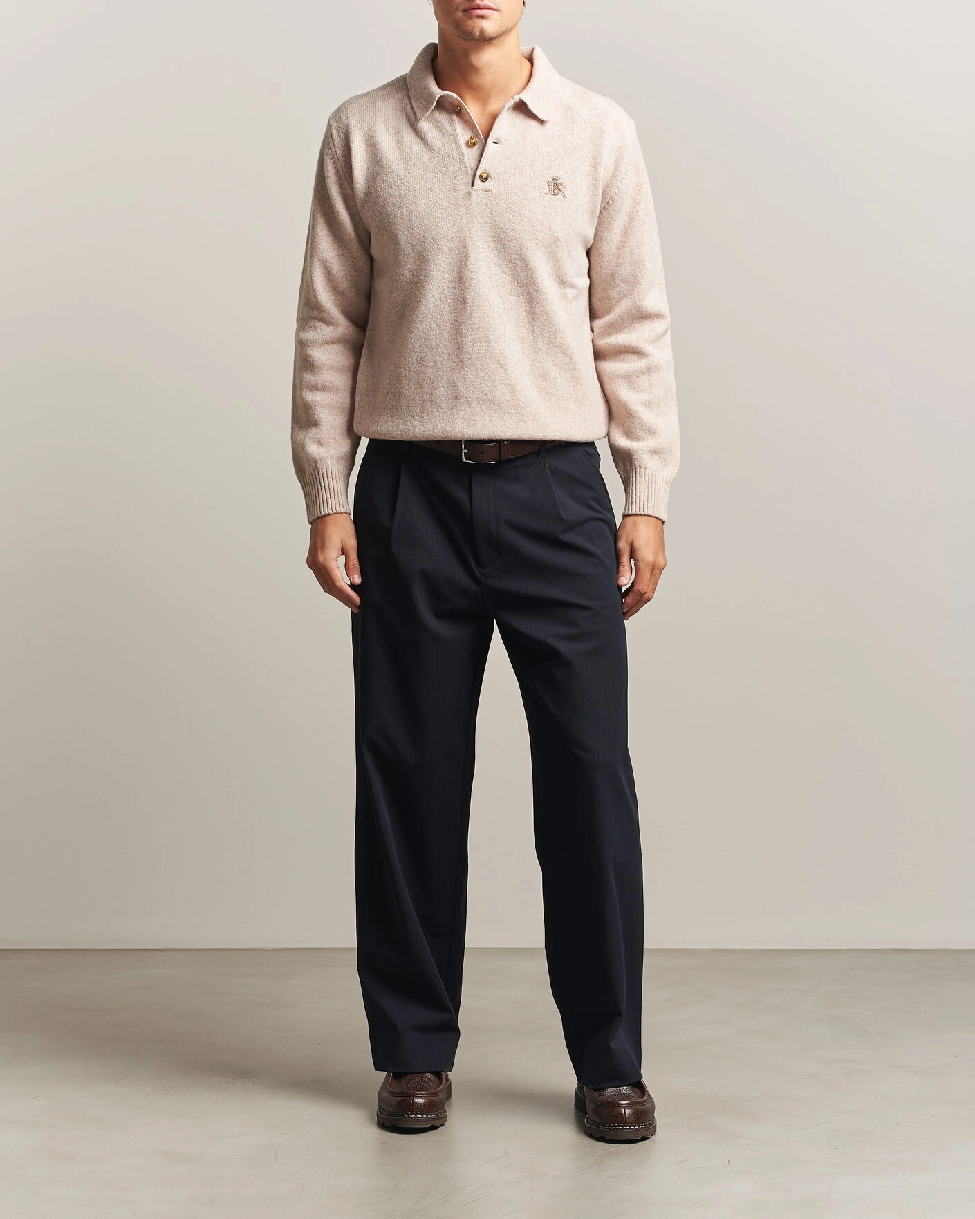 Herr | Tröjor | Baracuta | Shetland Polo Antique White