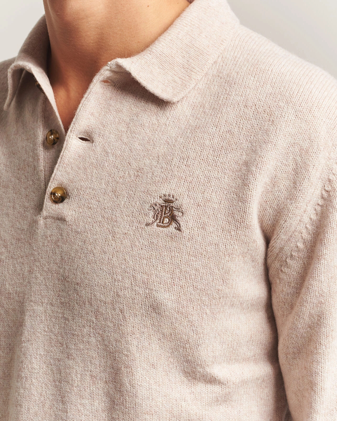 Herr | Tröjor | Baracuta | Shetland Polo Antique White