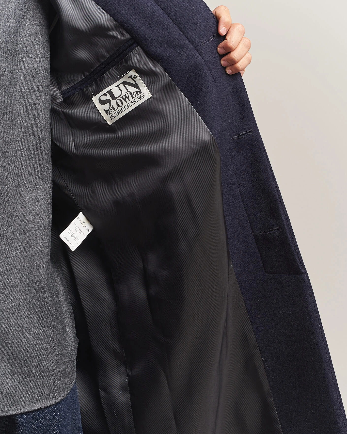 Herr | Jackor | Sunflower | Wool Blend Winter Coat Navy