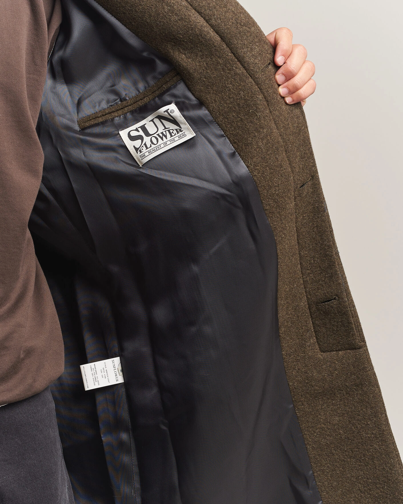 Herr | Jackor | Sunflower | Wool Blend Winter Coat Green Moss