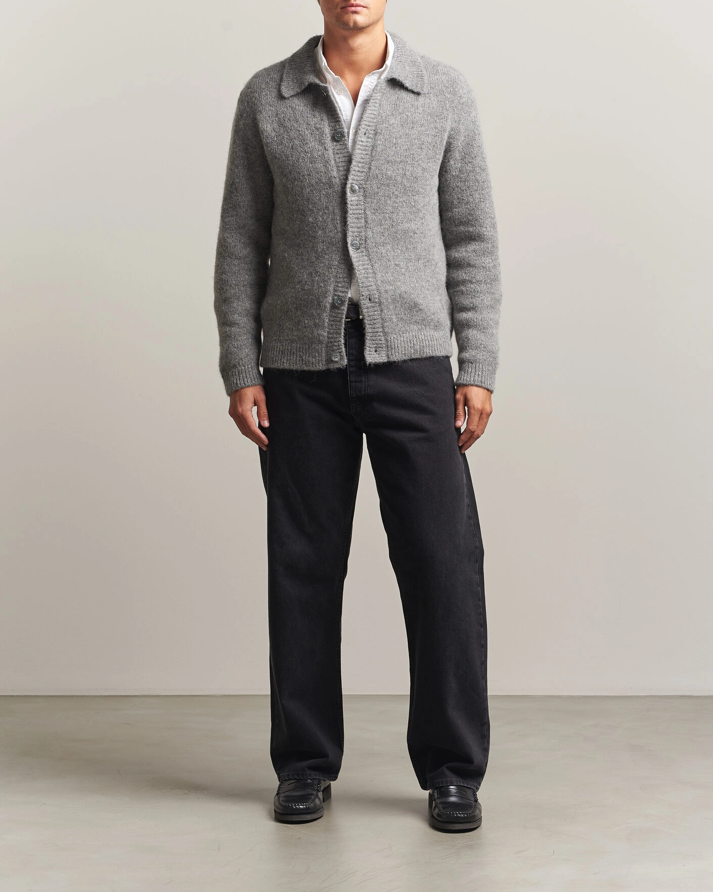 Herr | Tröjor | Sunflower | Alpacka Cardigan Grey Melange