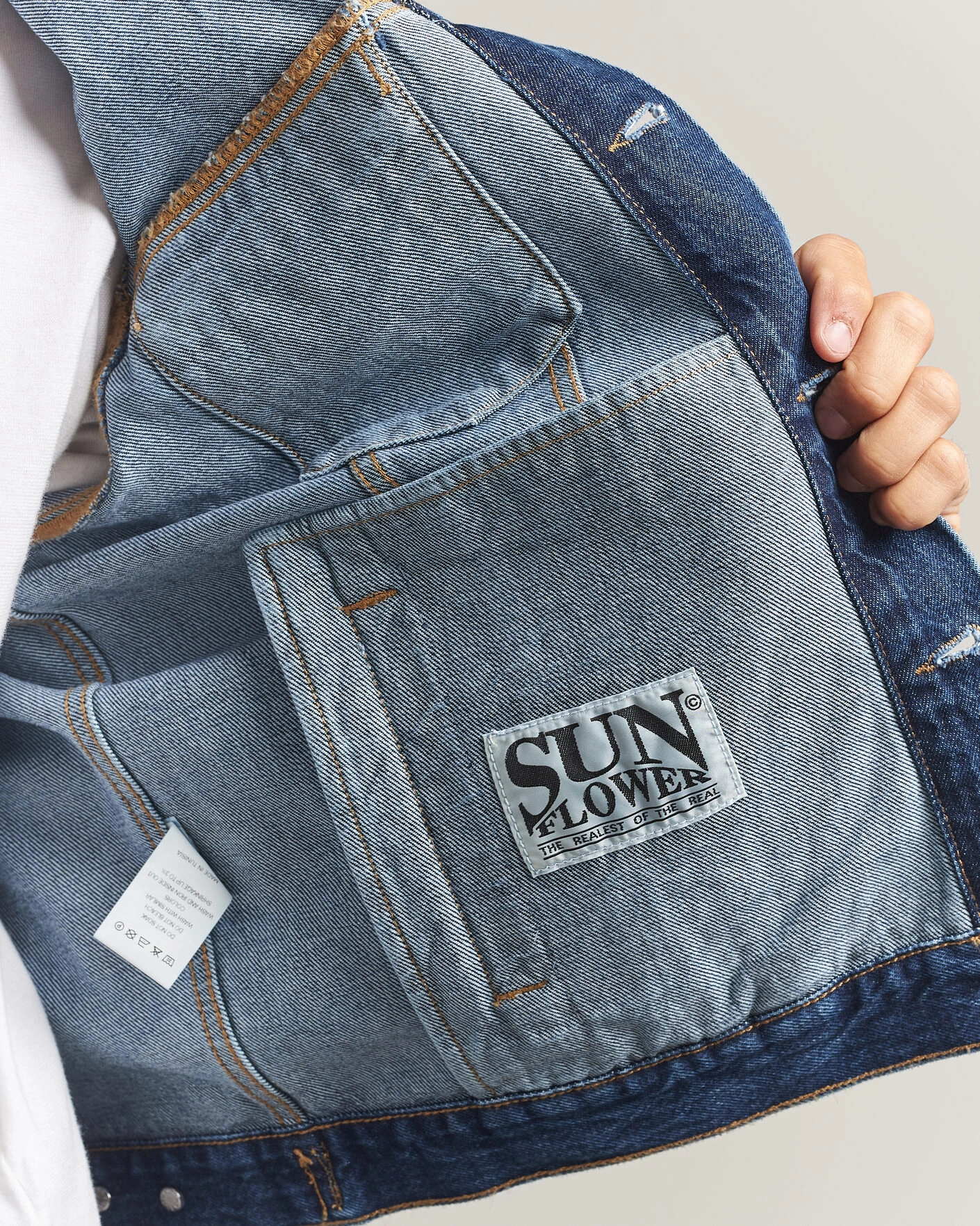Herr | Jackor | Sunflower | Trucker Denim Jacket Blue Wash