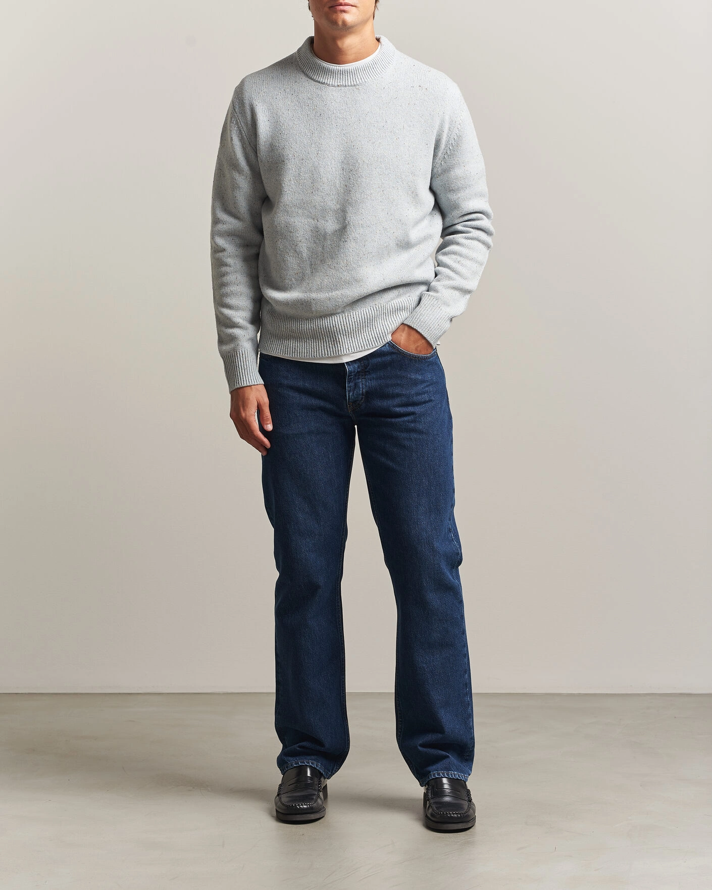 Herr | Tröjor | Sunflower | Moon Donegal Sweater Light Blue