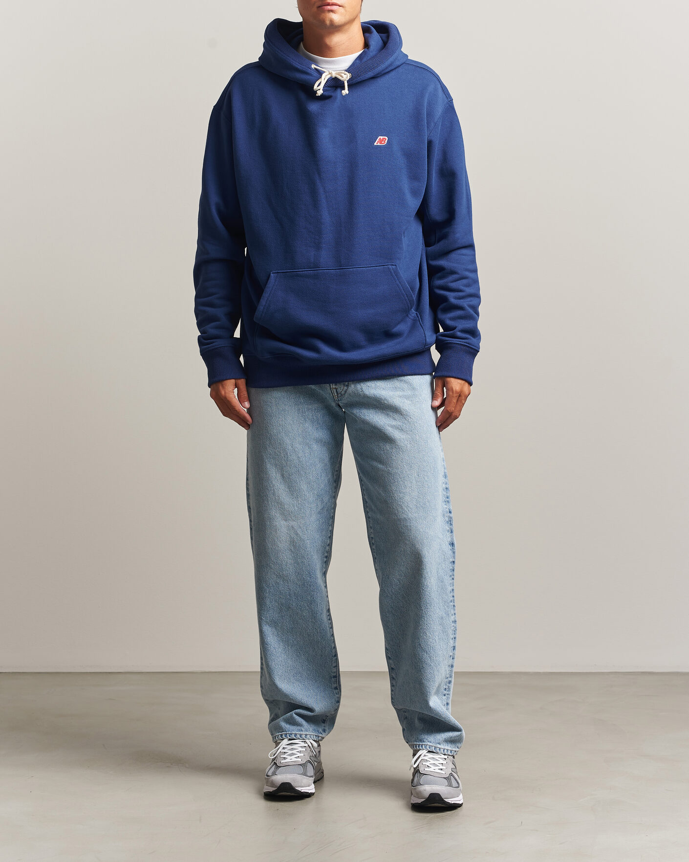 Herr | Tröjor | New Balance Made In US & UK | New Balance Made in Made In USA Core Hoodie Blue Oyster