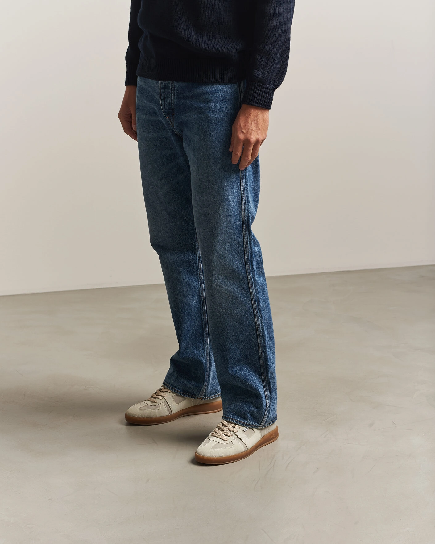 Herr | Sneakers | P448 | Monza Suede Sneaker Beige/White