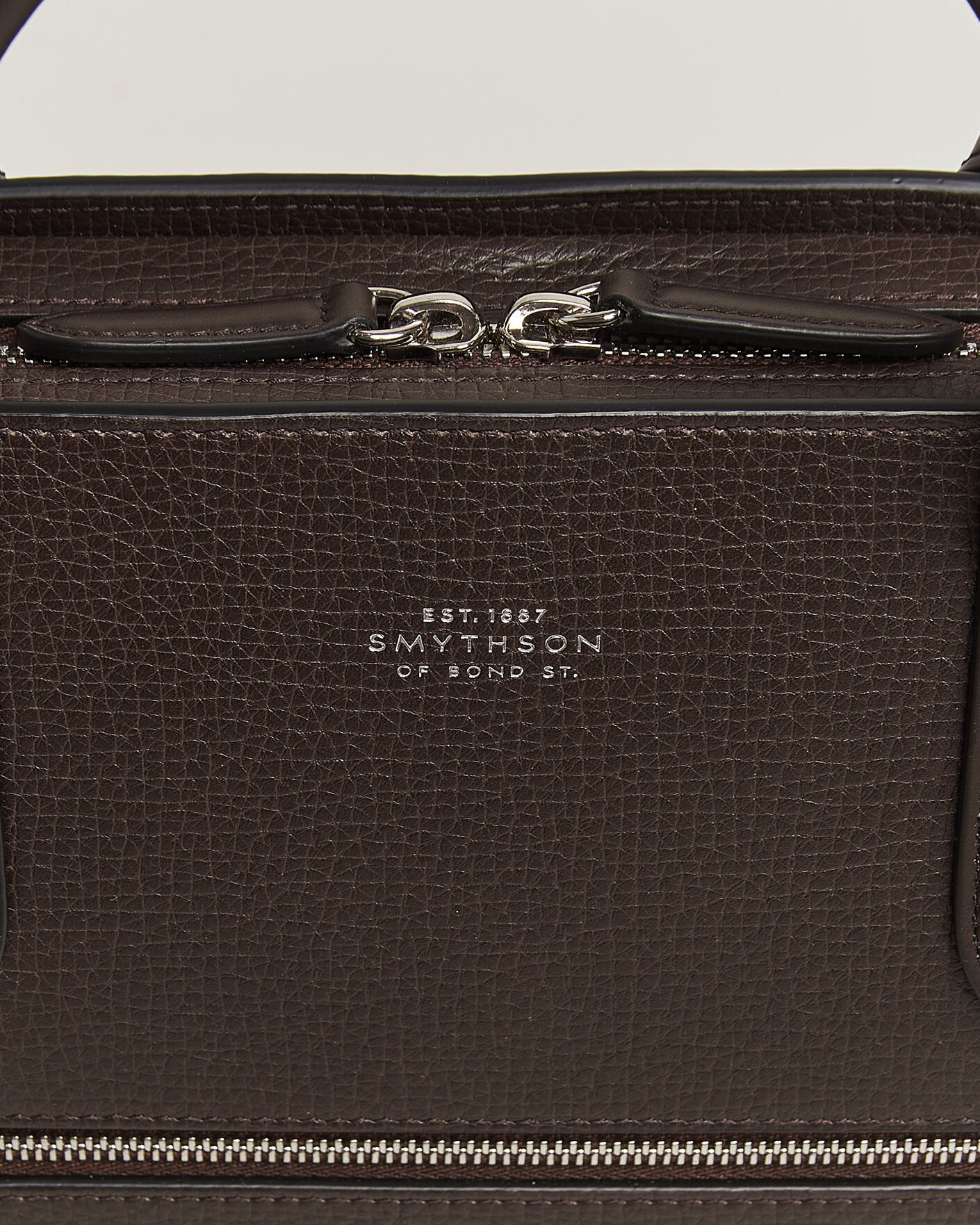 Herr | Väskor | Smythson | Ludlow Ultra Slim Briefcase With Zip Front Dark Brown
