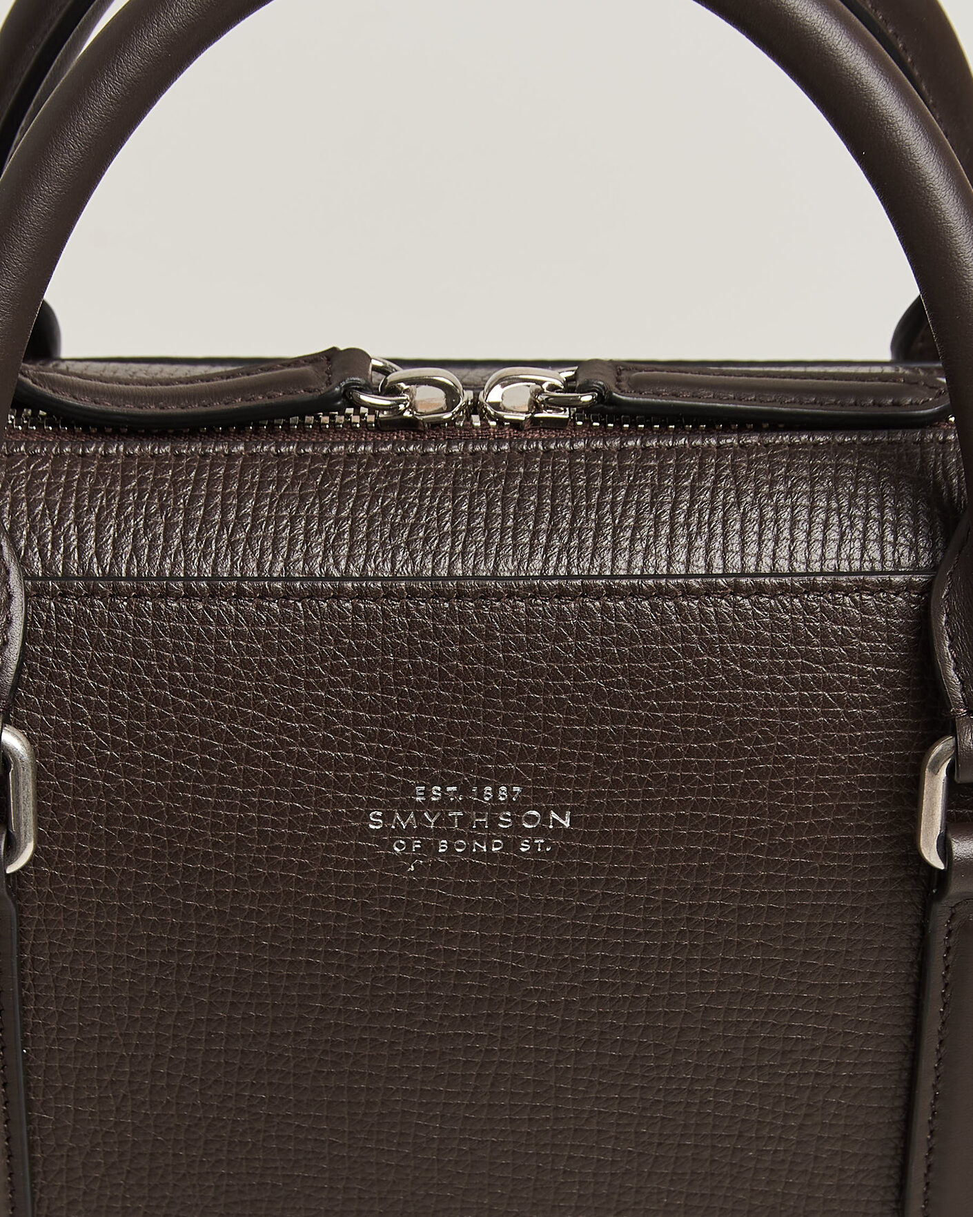 Herr | Väskor | Smythson | Ludlow Slim Briefcase With Zip Front Dark Brown