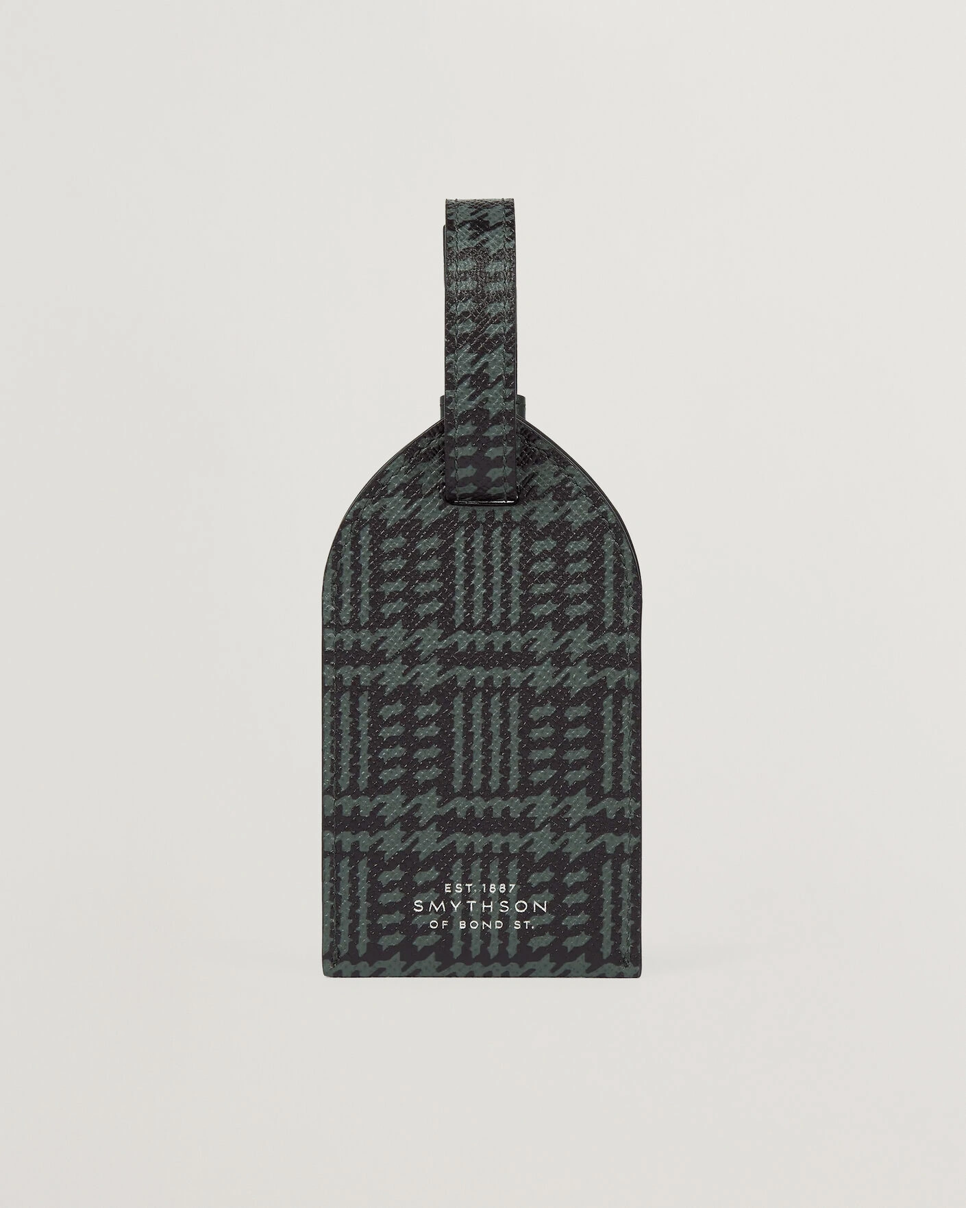 Herr | Till hemmet | Smythson | Panama Tweed Luggage Tag Slate Green