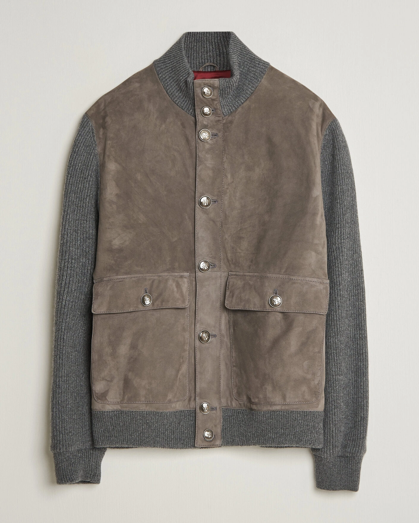 Herr | Jackor | Brunello Cucinelli | Cashmere/Suede Down Jacket Grey Melange