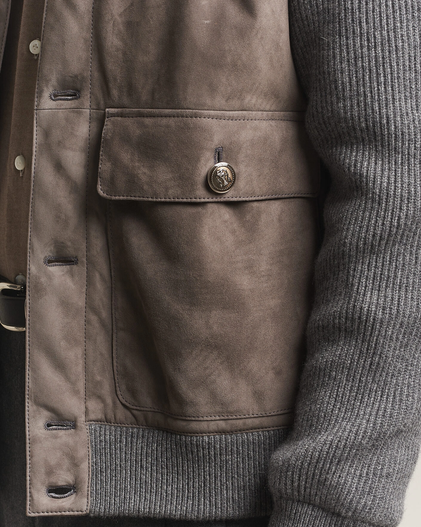 Herr | Jackor | Brunello Cucinelli | Cashmere/Suede Down Jacket Grey Melange
