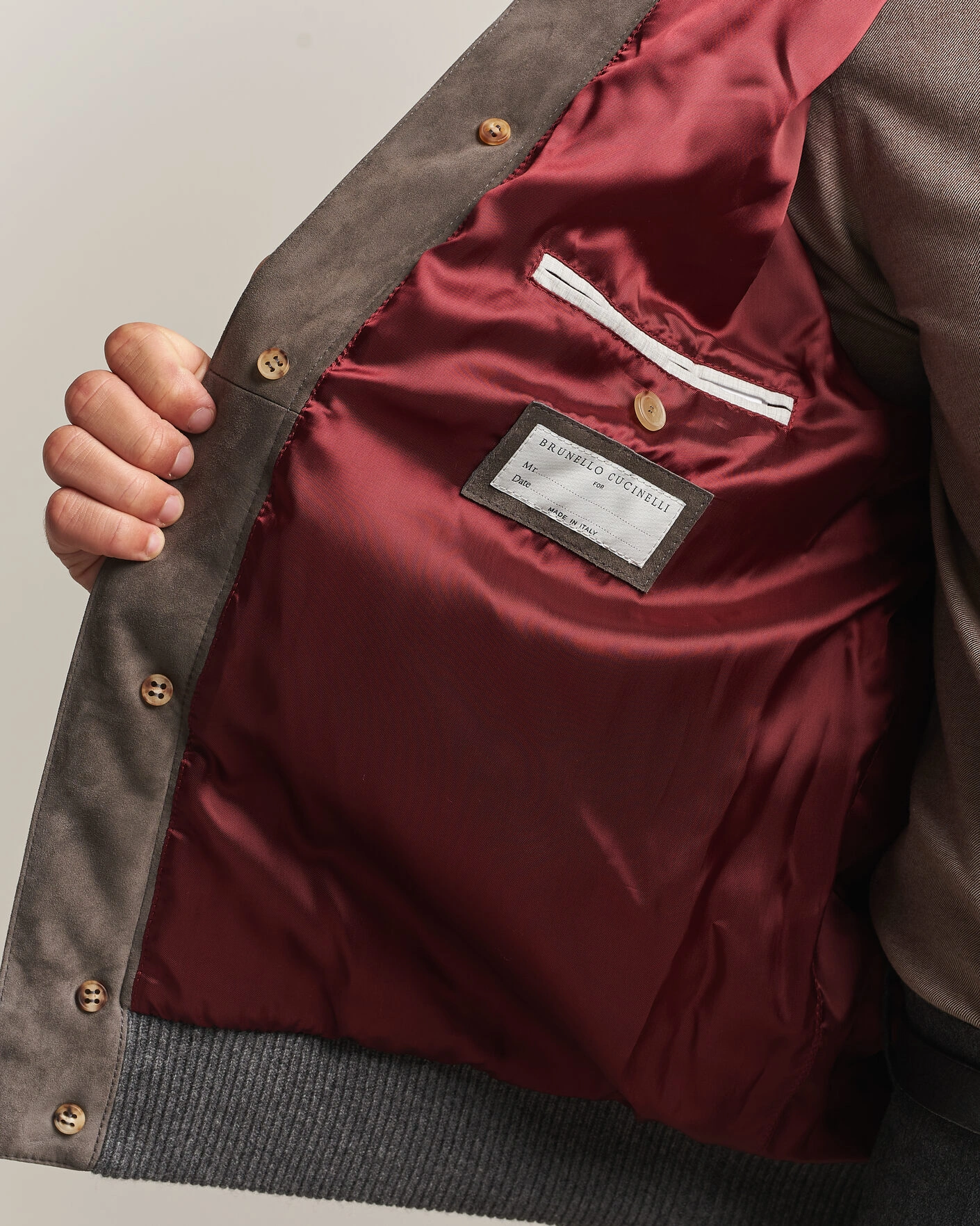 Herr | Jackor | Brunello Cucinelli | Cashmere/Suede Down Jacket Grey Melange