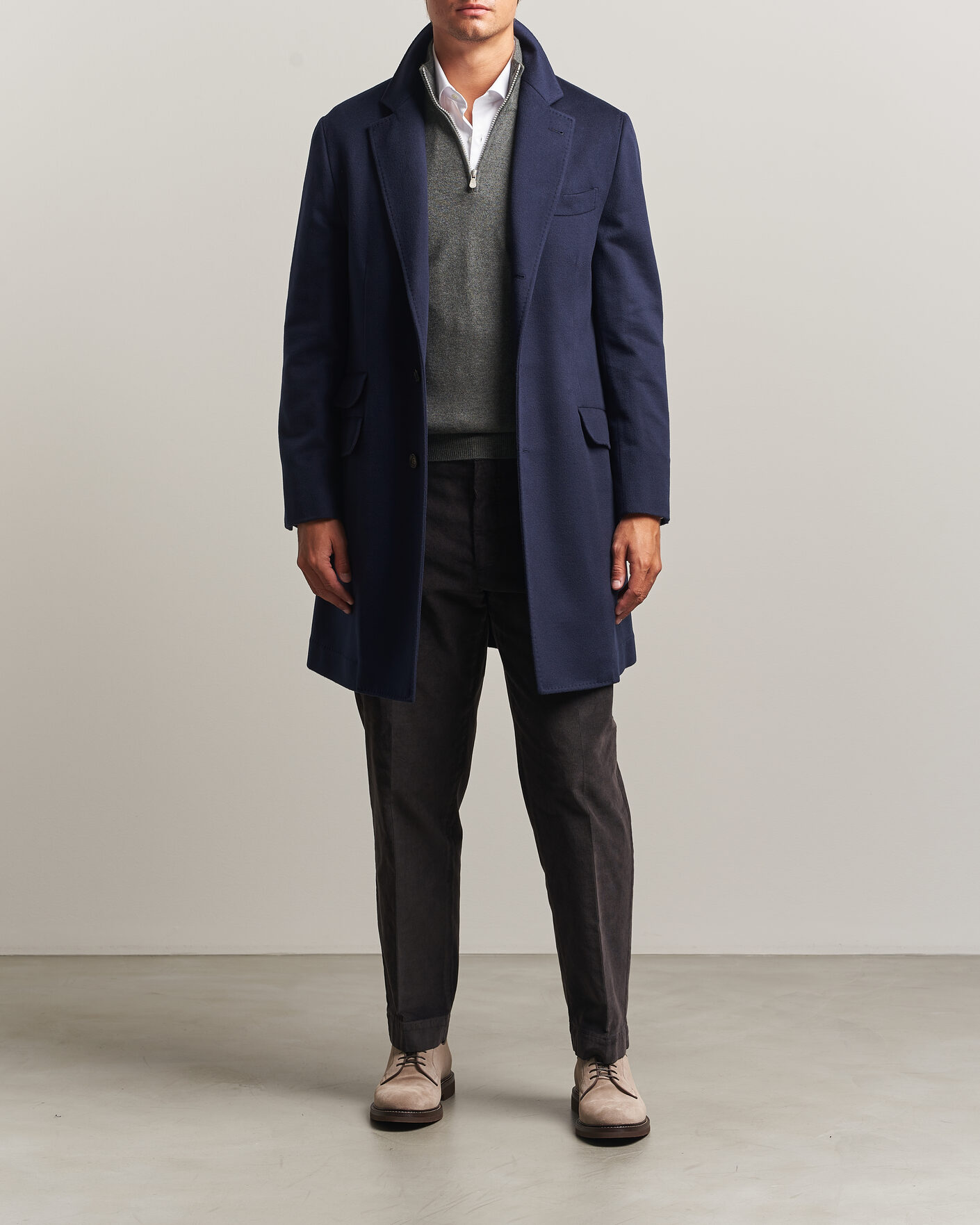 Herr | Jackor | Brunello Cucinelli | Soft Wool Coat Navy