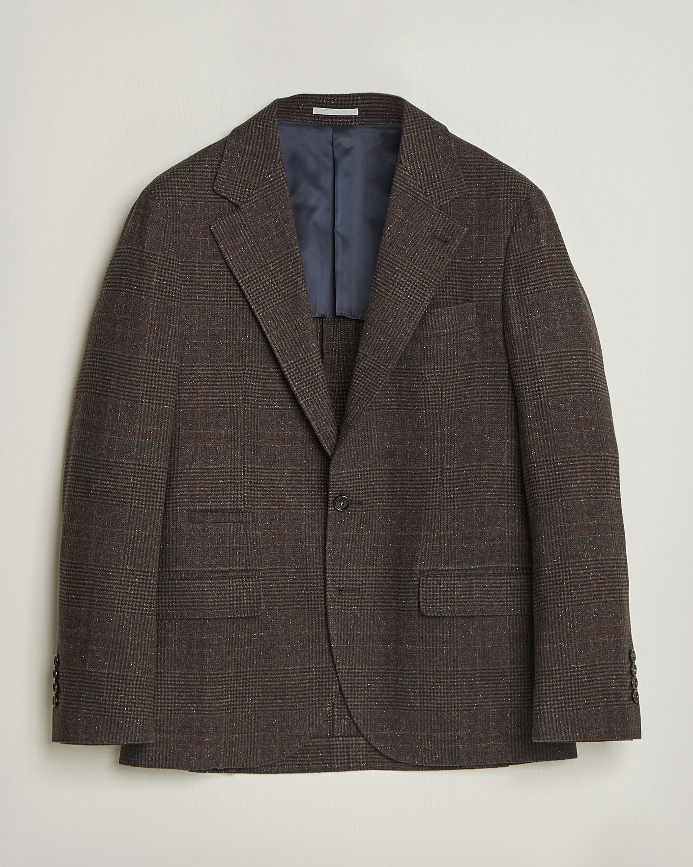 Herr | Kavajer | Brunello Cucinelli | Cashmere/Silk Prince Of Wales Blazer Dark Brown