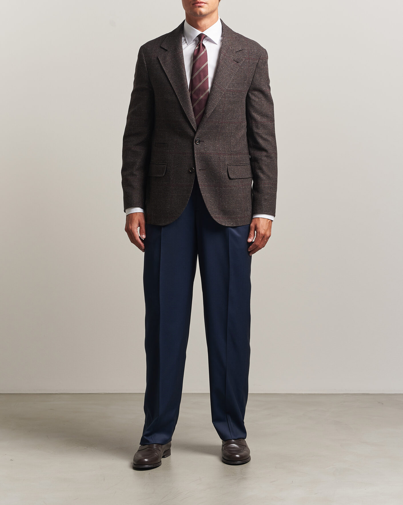 Herr | Kavajer | Brunello Cucinelli | Cashmere/Silk Prince Of Wales Blazer Dark Brown
