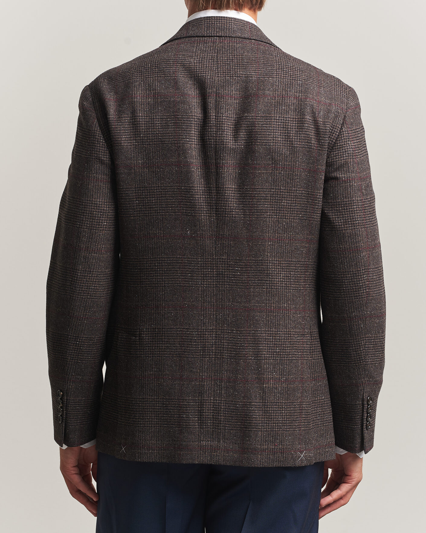 Herr | Kavajer | Brunello Cucinelli | Cashmere/Silk Prince Of Wales Blazer Dark Brown