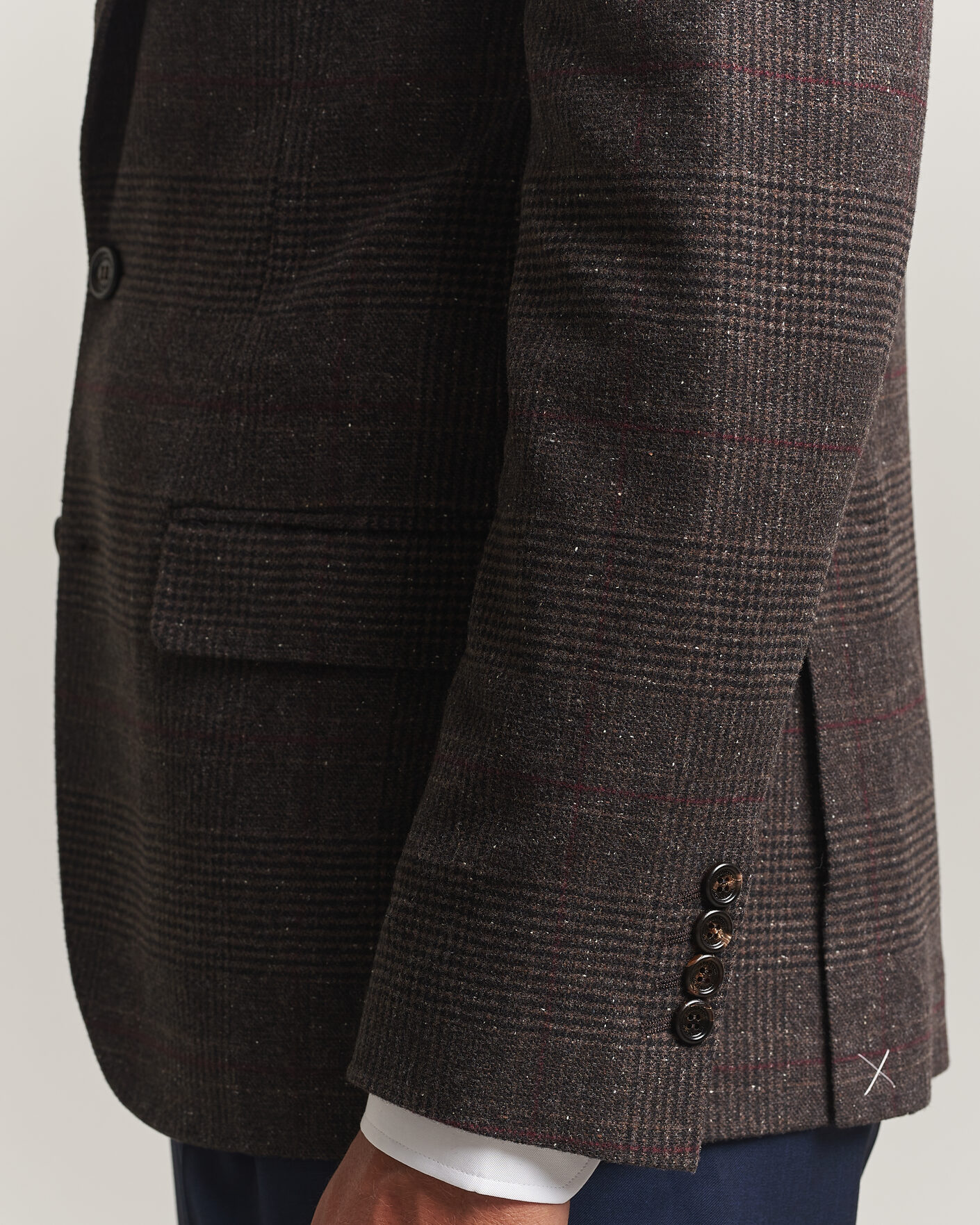 Herr | Kavajer | Brunello Cucinelli | Cashmere/Silk Prince Of Wales Blazer Dark Brown