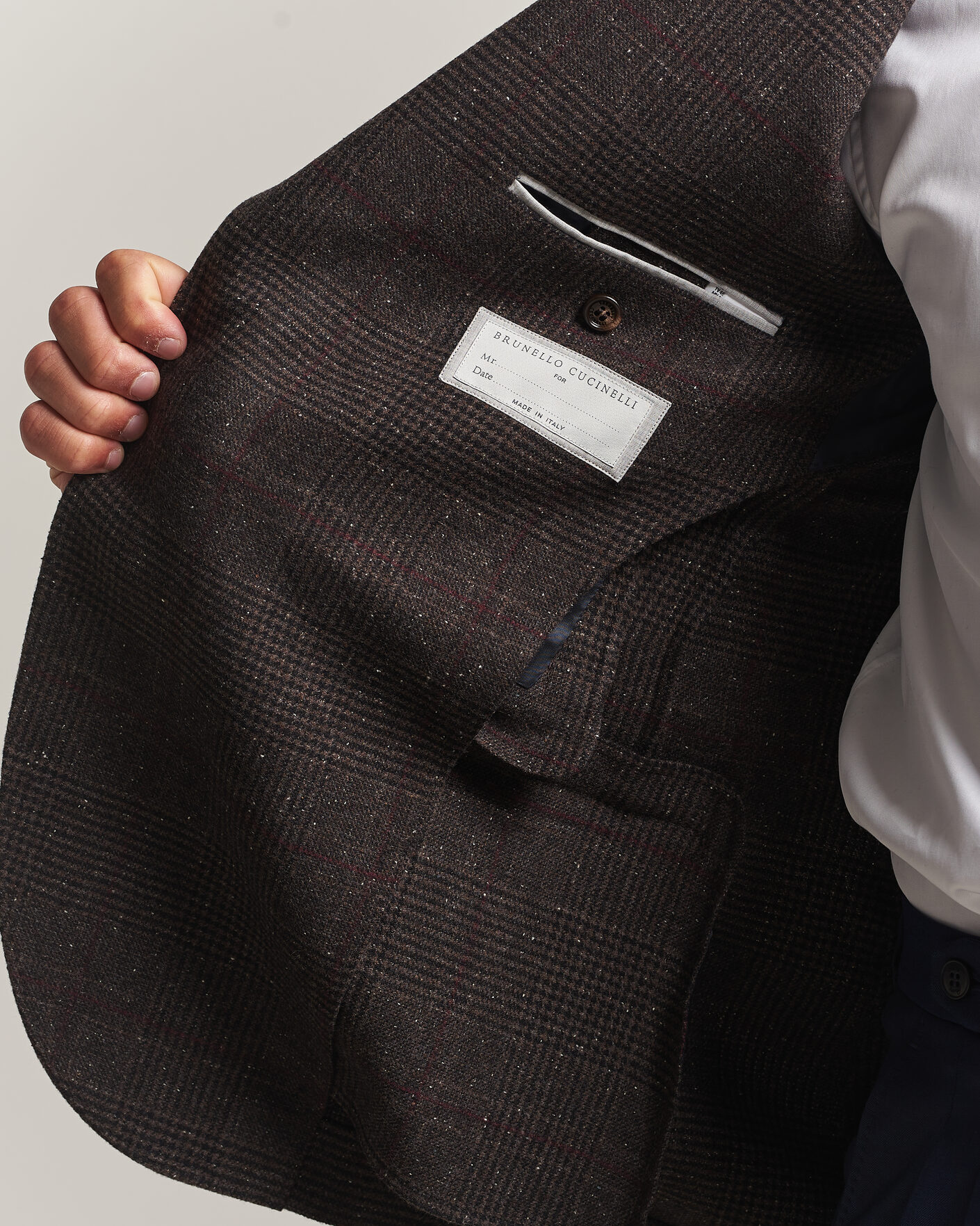 Herr | Kavajer | Brunello Cucinelli | Cashmere/Silk Prince Of Wales Blazer Dark Brown