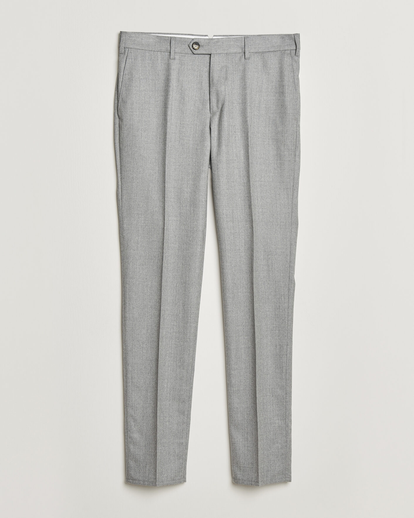 Herr | Byxor | Brunello Cucinelli | Slim Fit Flannel Trousers Light Grey