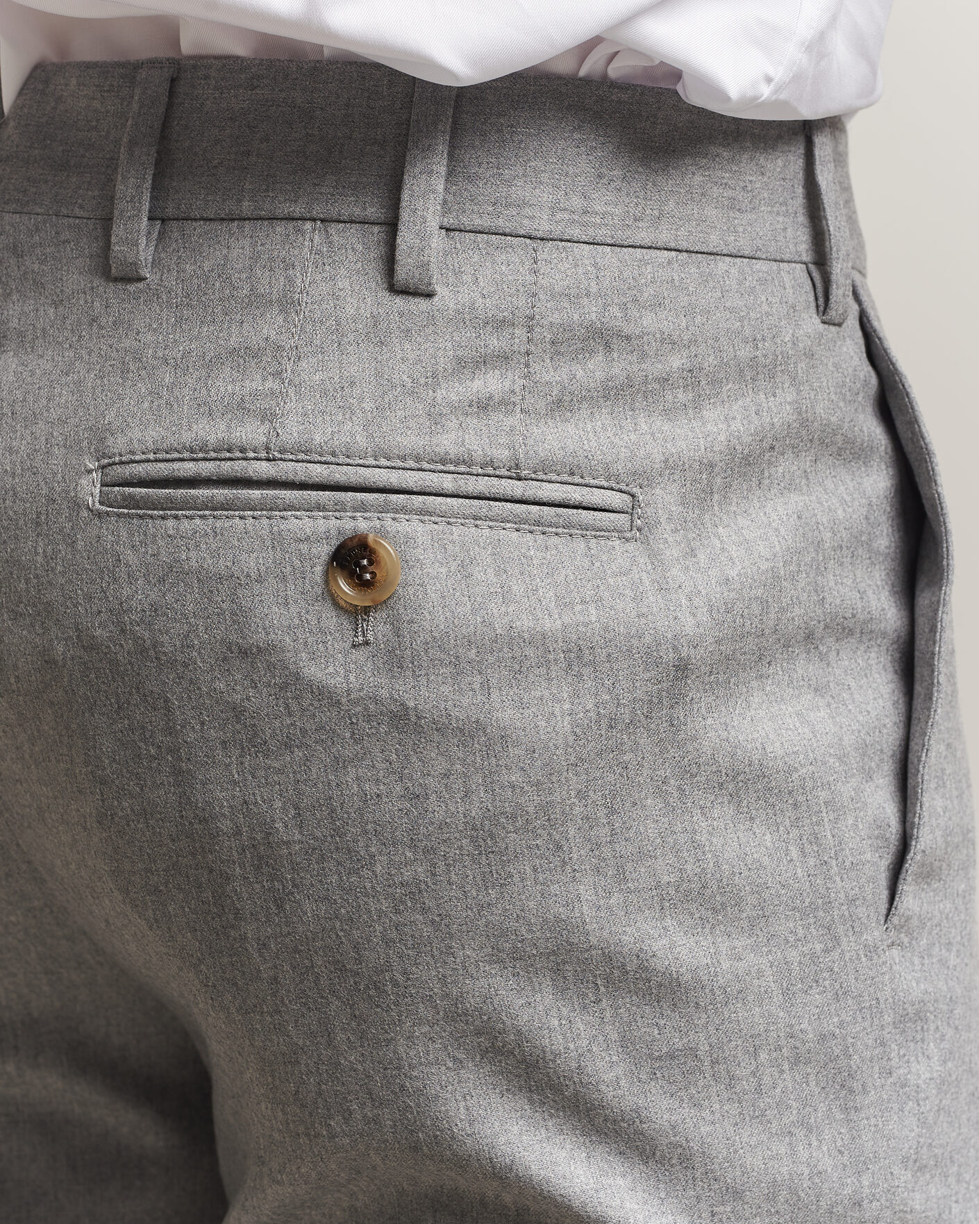 Herr | Byxor | Brunello Cucinelli | Slim Fit Flannel Trousers Light Grey