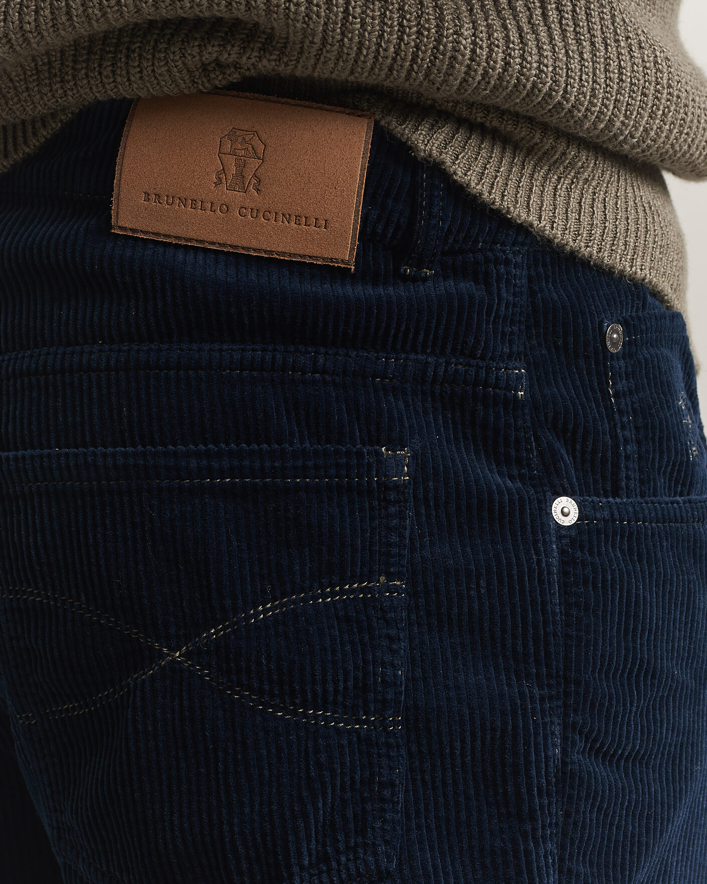 Herr | Byxor | Brunello Cucinelli | Leisure Fit Corduroy 5-Pocket Pants Navy