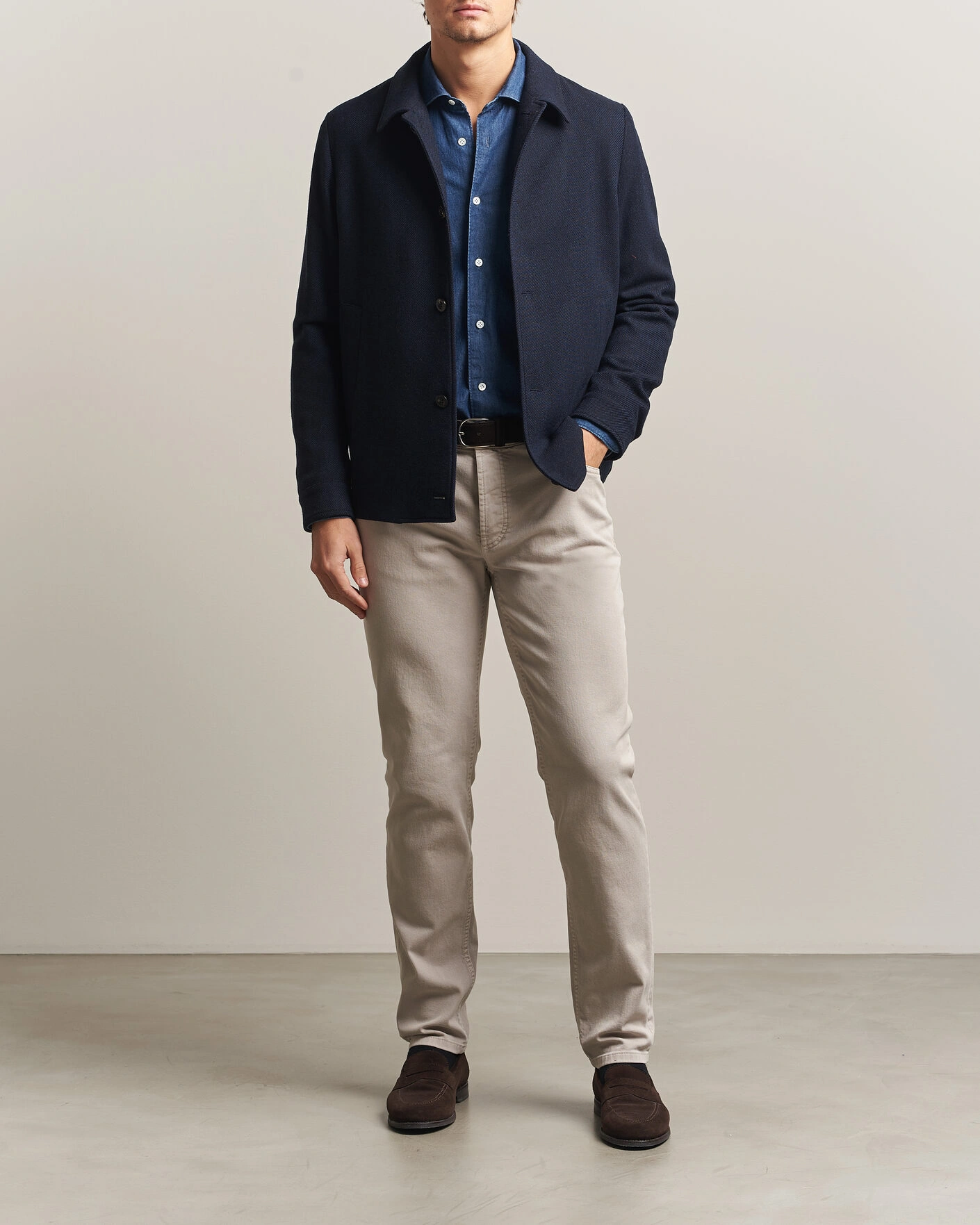 Herr | Byxor | Brunello Cucinelli | Slim Fit Bull Denim Pants Beige