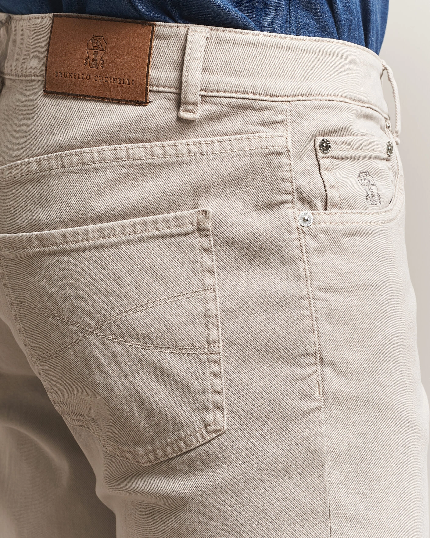 Herr | Byxor | Brunello Cucinelli | Slim Fit Bull Denim Pants Beige